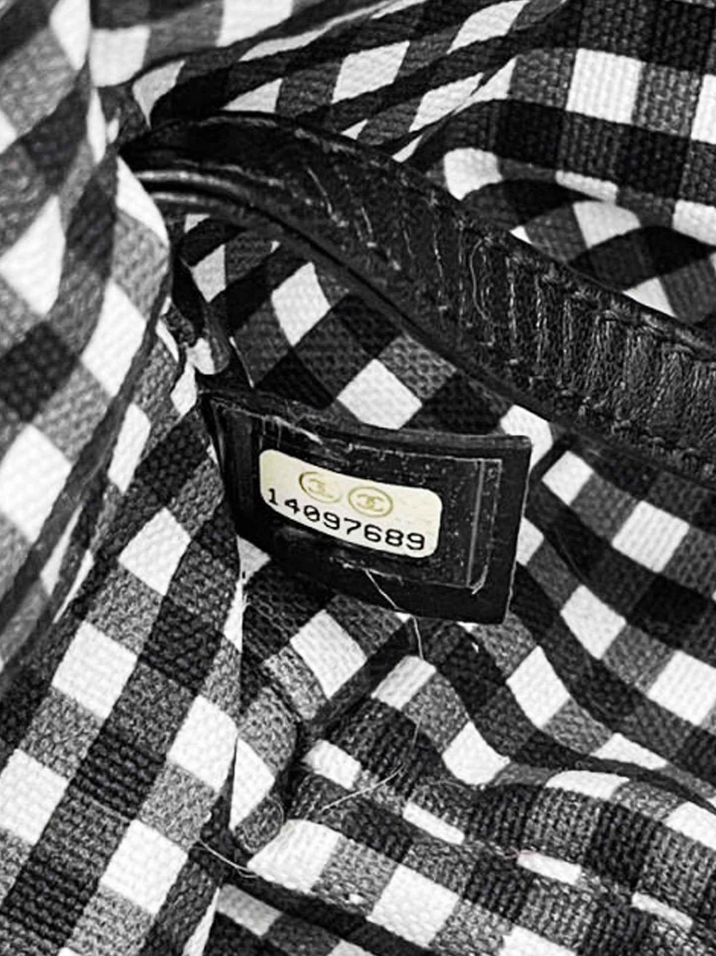 Chanel Cruise 2011 Monochrome Gingham Check Canvas Handbag