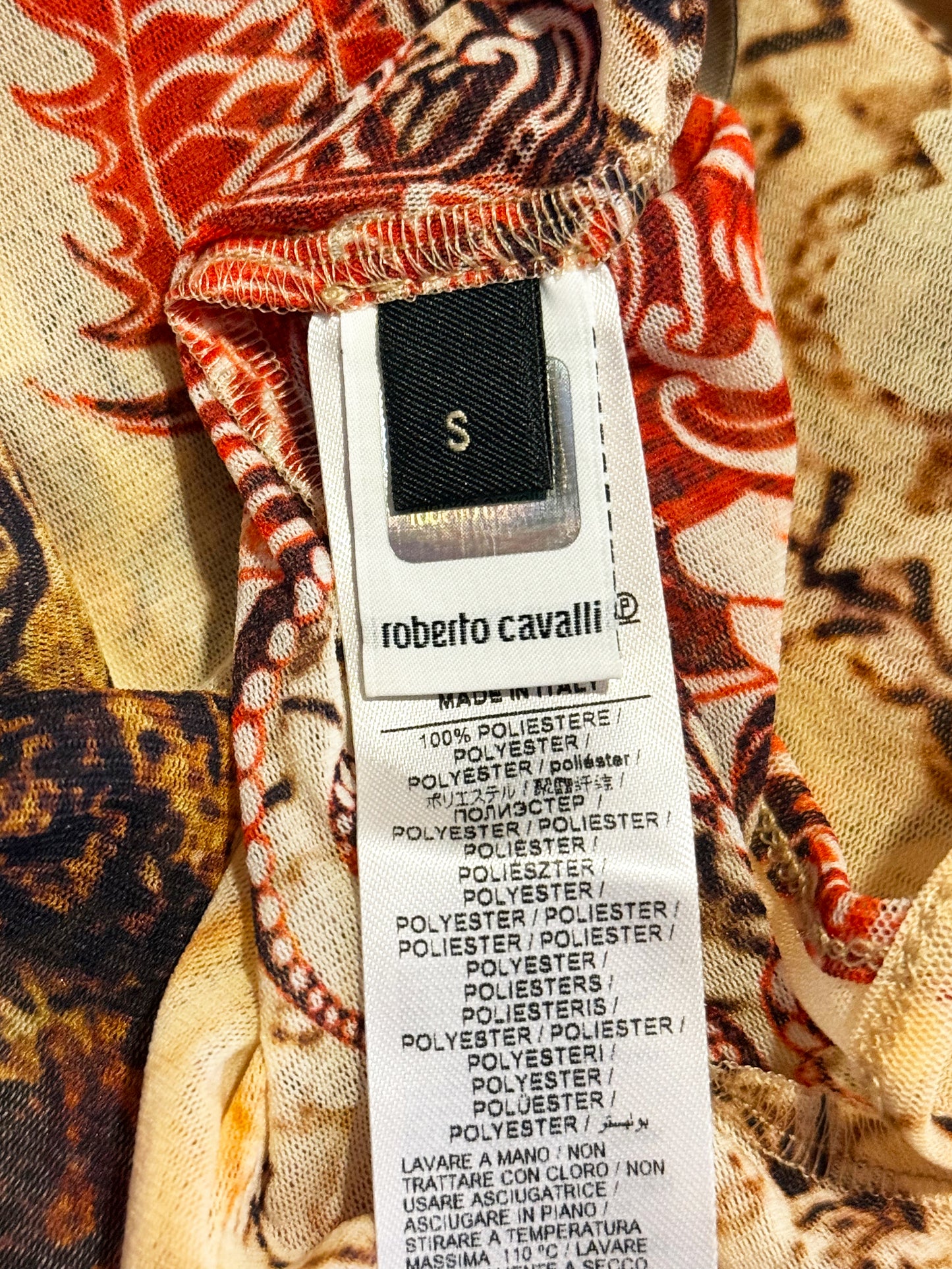 Roberto Cavalli 2020s Oriental Dragon Printed Top and Pants Set