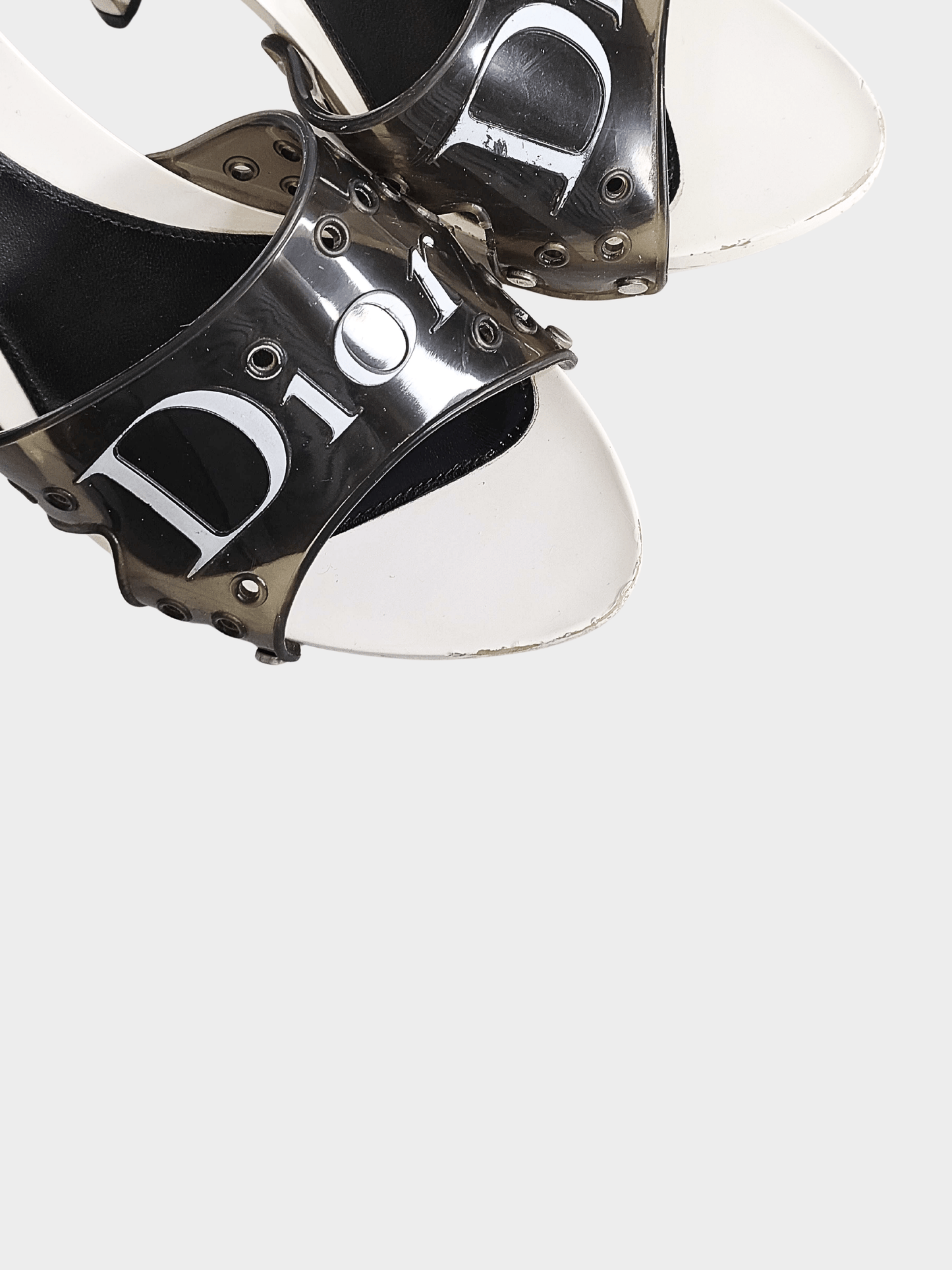 Christian Dior by John Galliano Early 2000s Black and White Jelly Heels