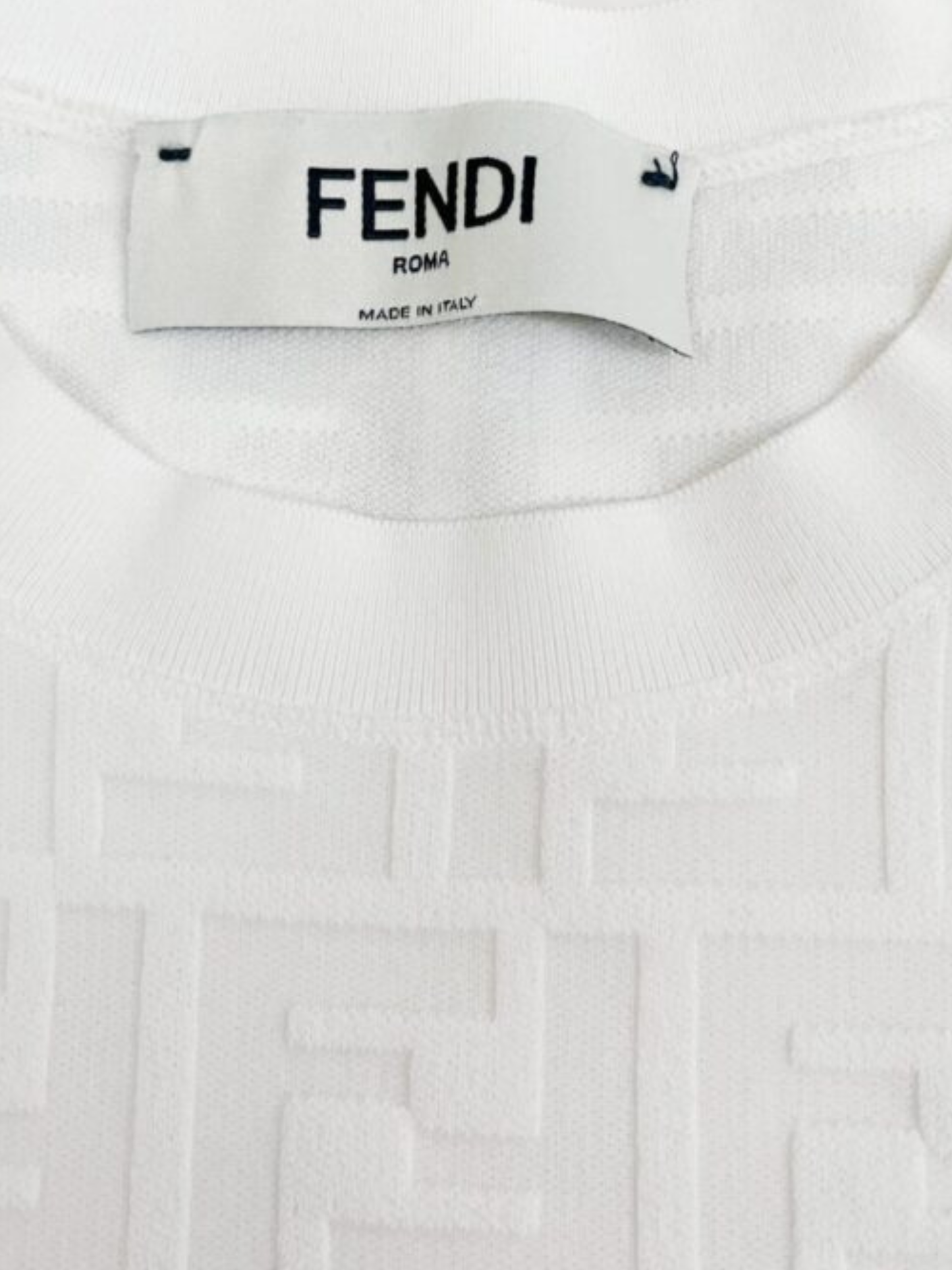 Fendi 2010s White FF Monogram Knit Mini Dress