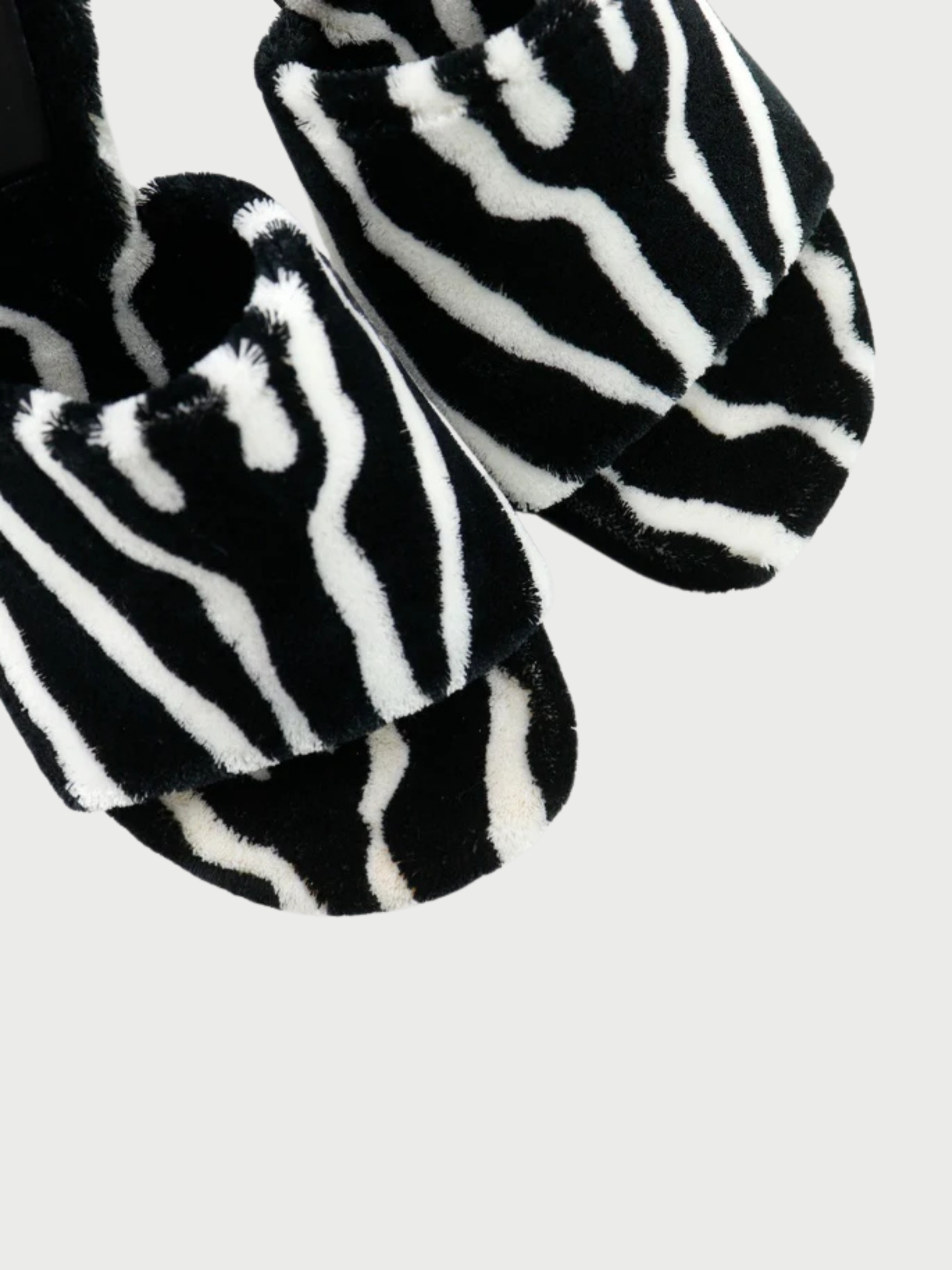 Bottega Veneta 2019 Black White Faux Fur Zebra Pose Mules