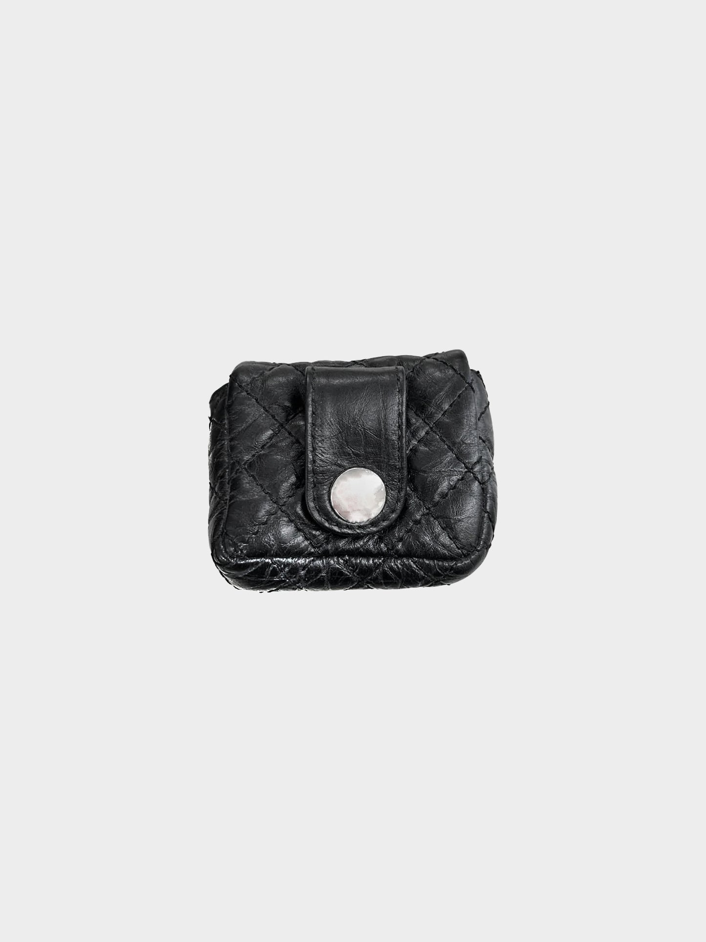 Chanel FW 2008 Black Quilted Calfskin Knee-high Boots with Ankle Pouch