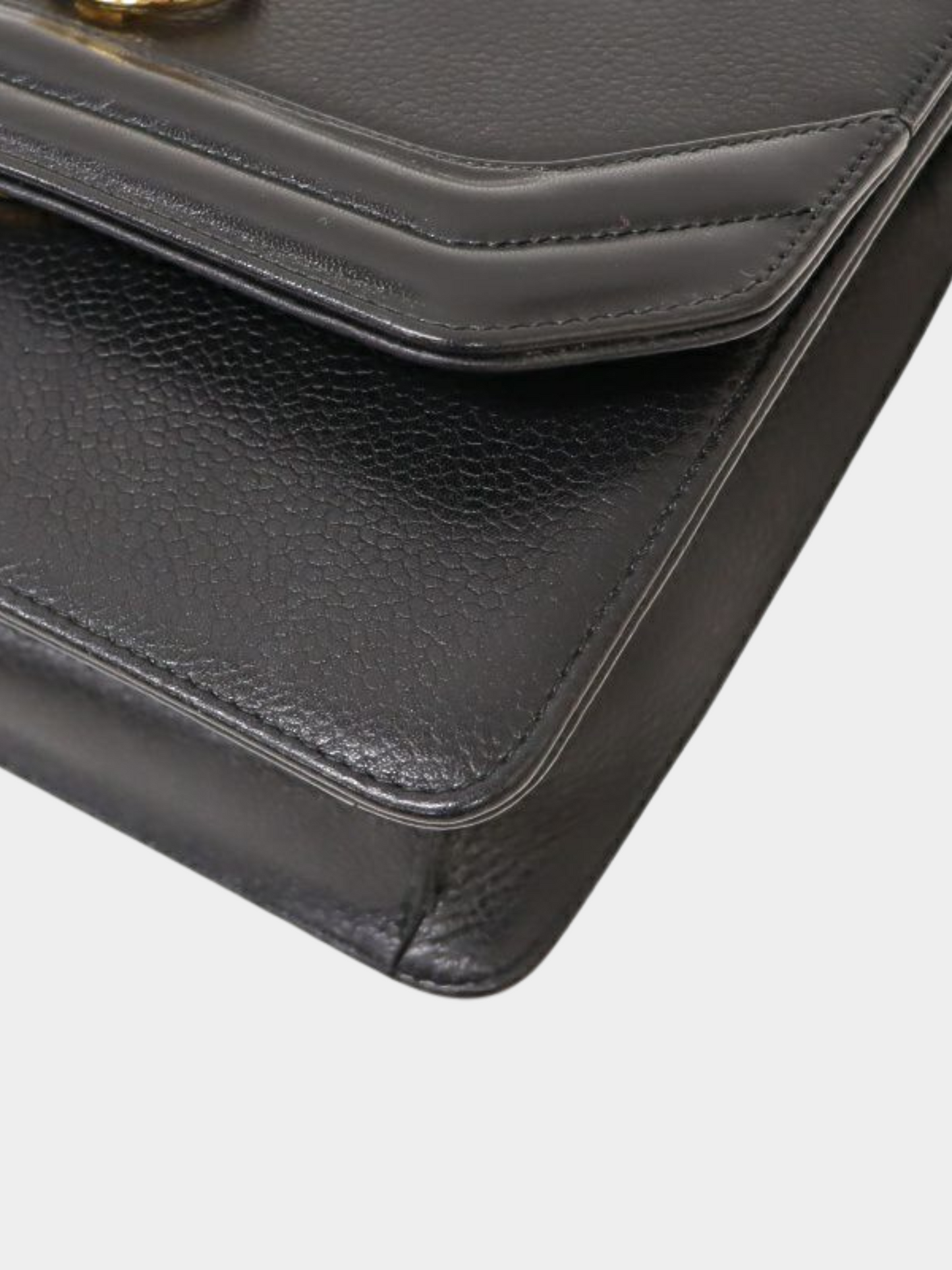 Christian Dior 2000s Black Push-Lock Leather Shoulder Bag