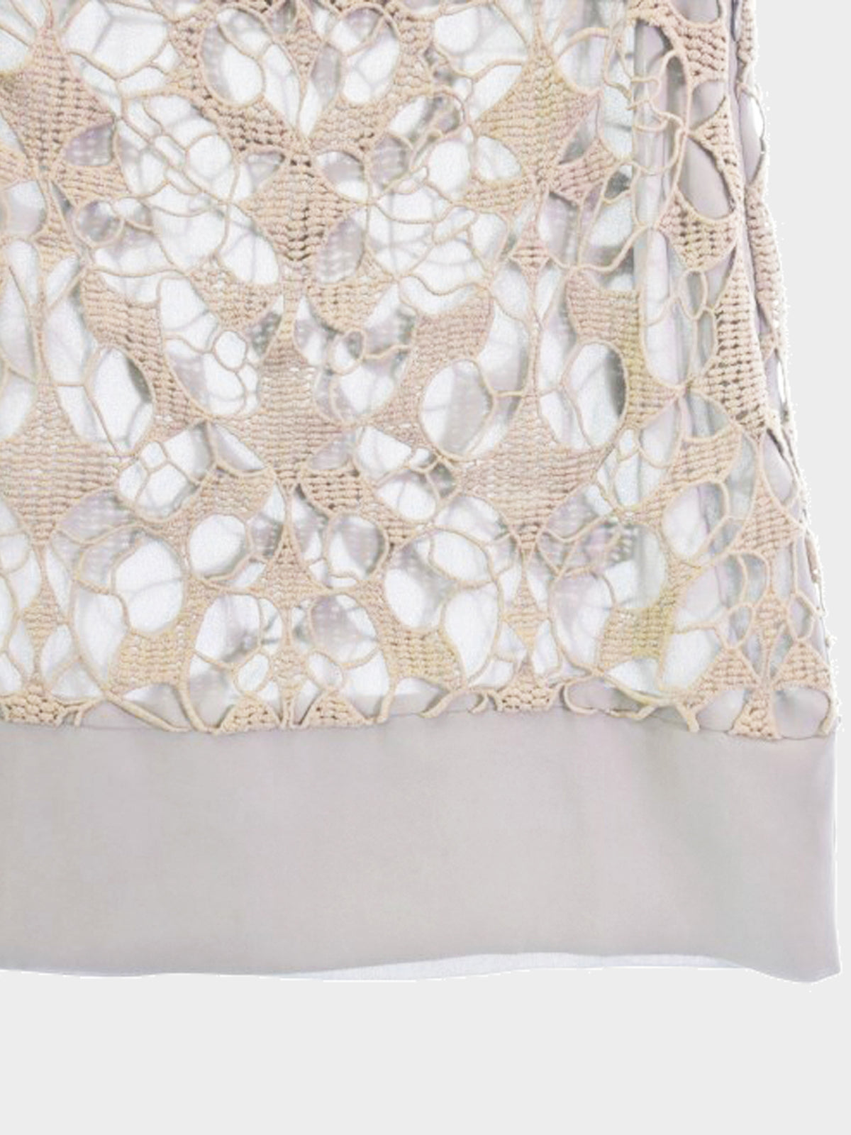 Chloé 2000s Grey and Beige Embroidered Dress