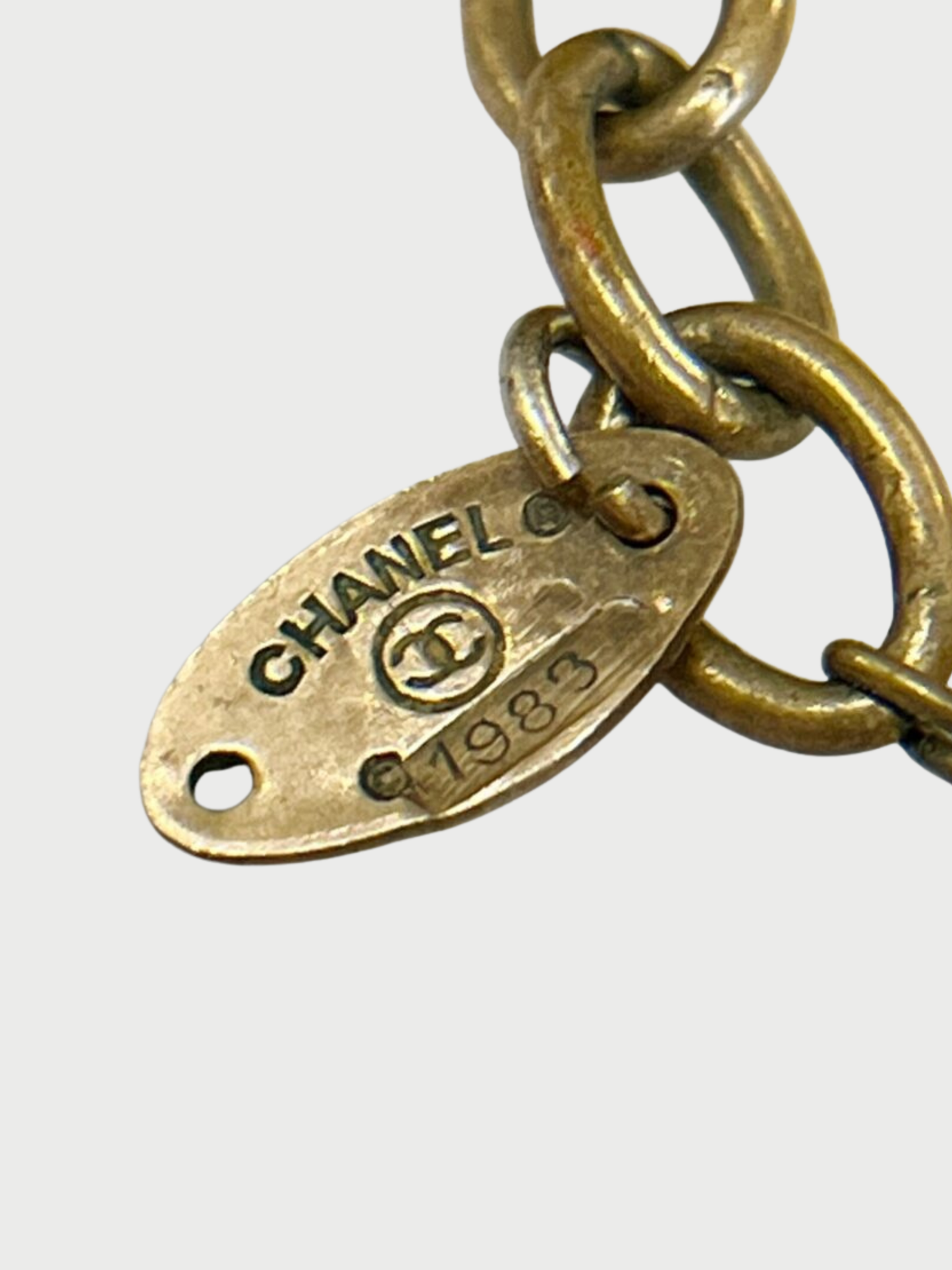 Chanel 1983 Multicolor Gripoix Glass 4 Strand Choker Necklace