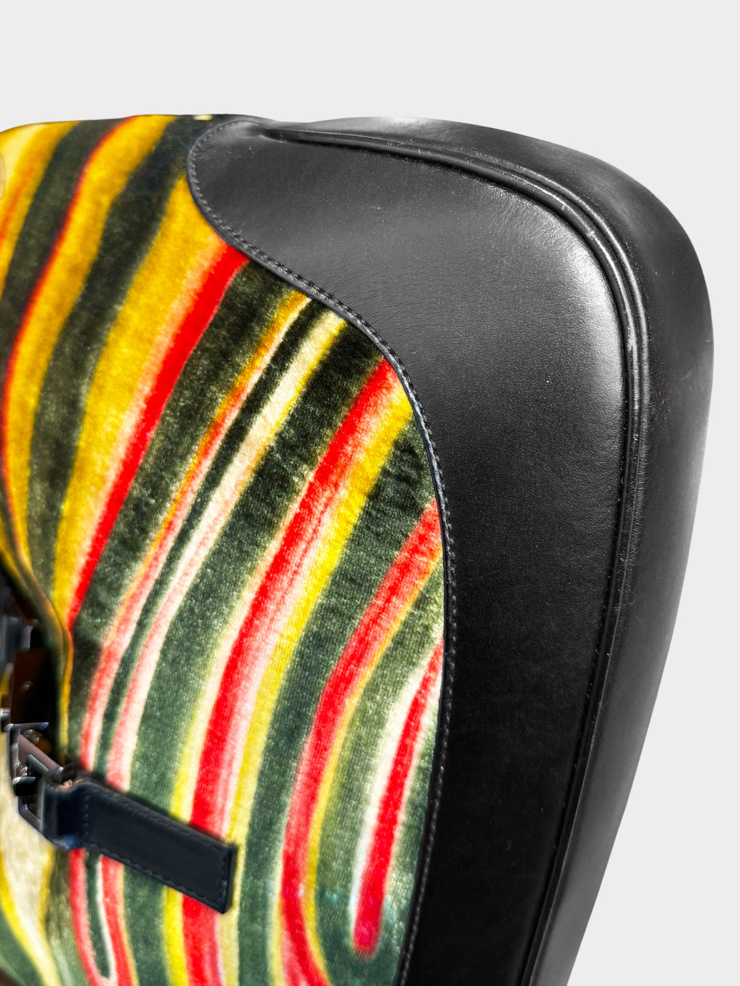 Gucci by Tom Ford FW 1999 Black and Multicolor Psychedelic Velvet Jackie Handbag