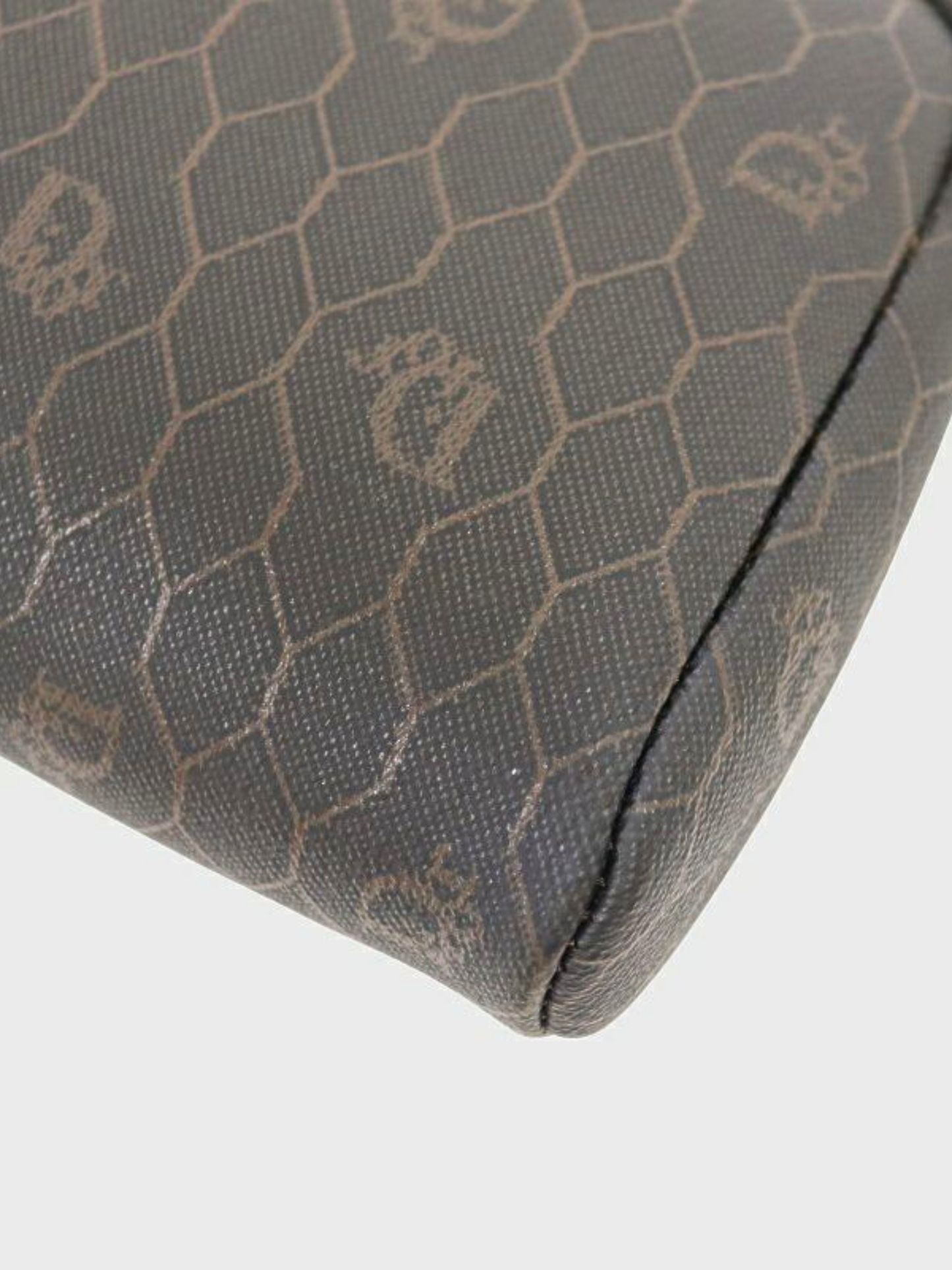 Christian Dior 1990s Black Honeycomb Leather Chain Shoulder Bag