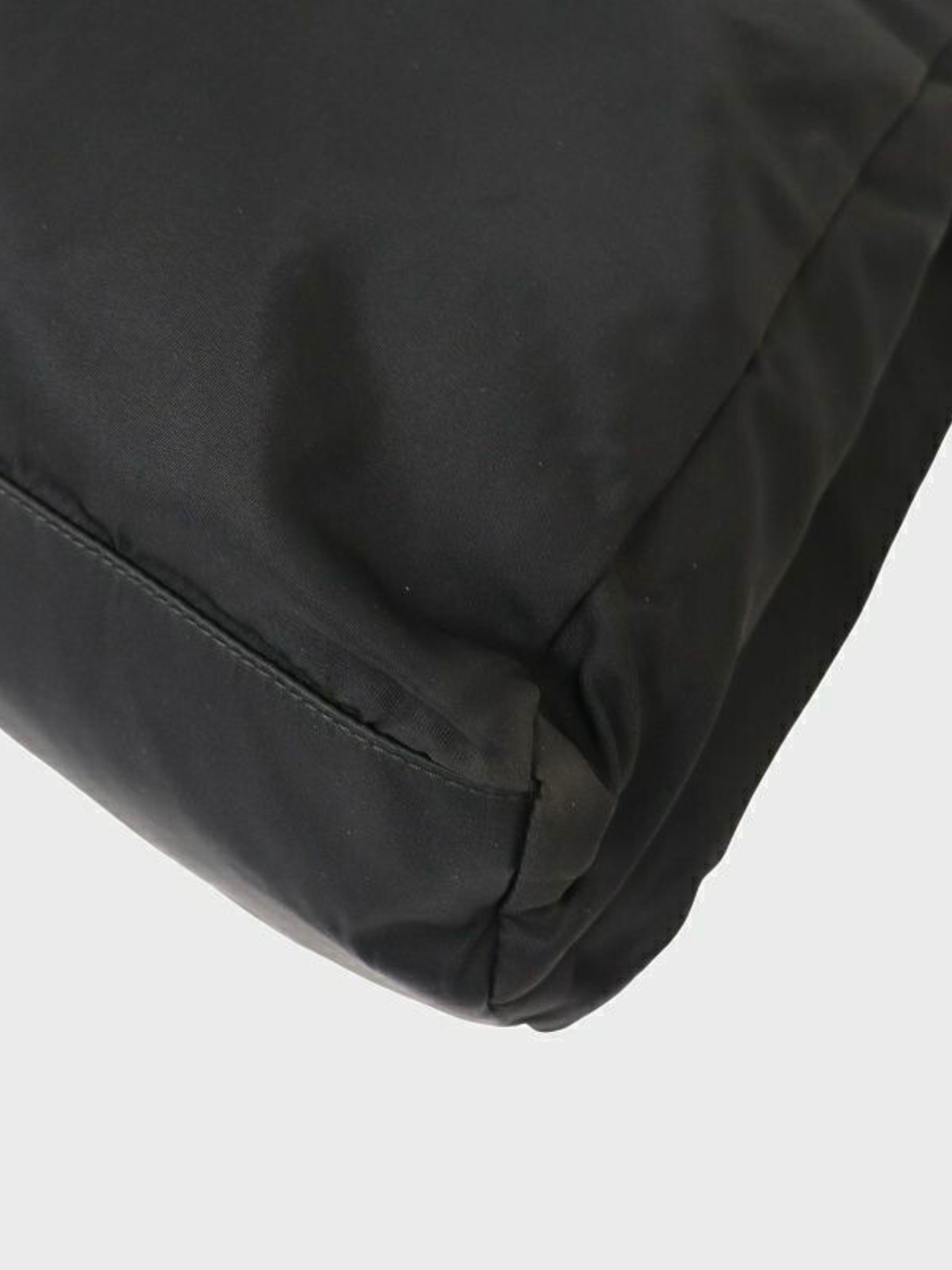 Prada 2000s Black Triangle Logo Hardware Nylon Tote Bag