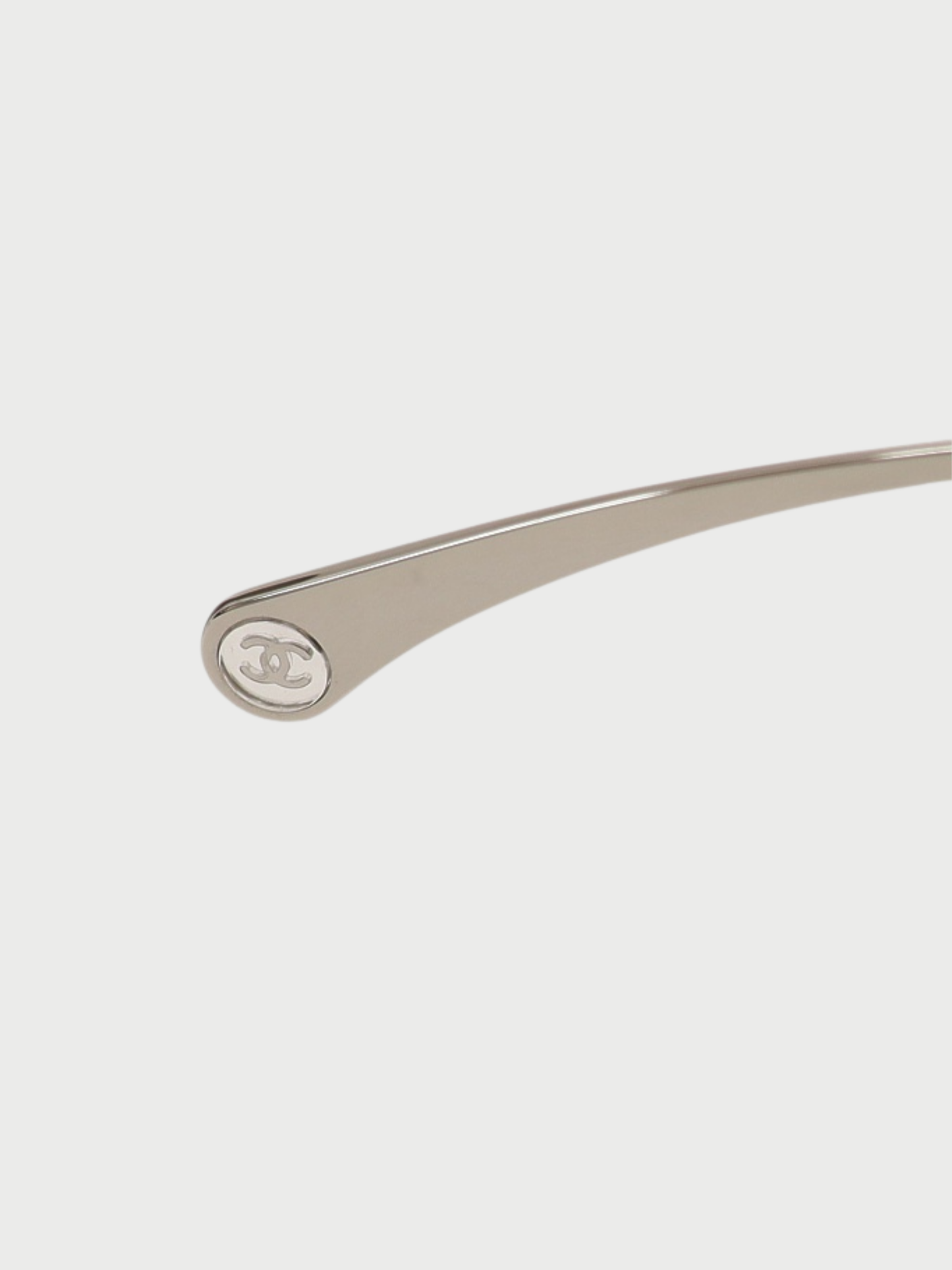 Chanel 2000s Silver Plated Metal COCO Sunglasses