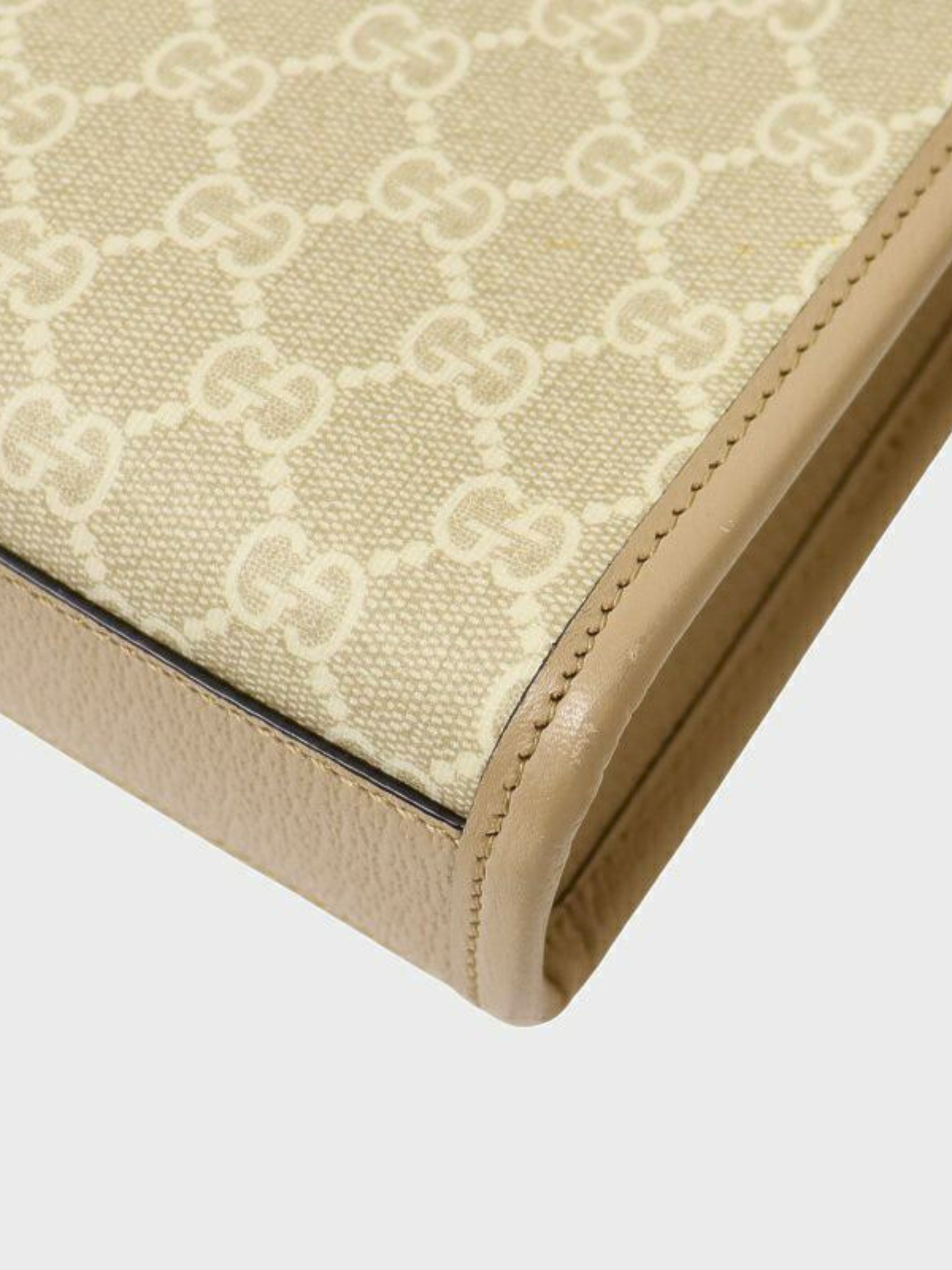 Gucci 2000s Beige PVC Interlocking 2-Way Bag