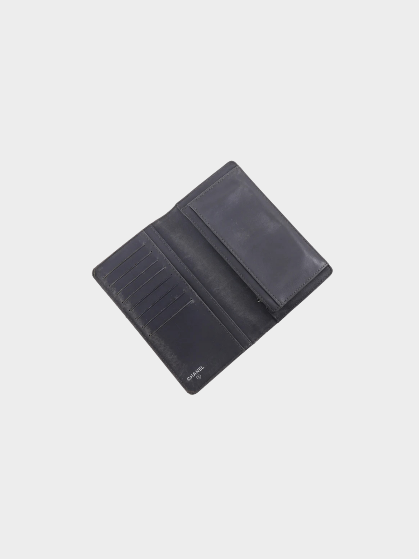Chanel 2010s Gray Python COCO Mark Wallet