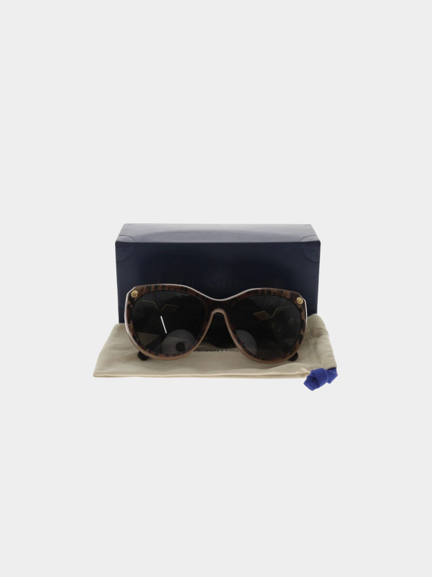 Louis Vuitton 2000s Brown Black Plastic Leopard My Fair Lady Sunglasses