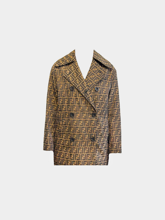Fendi 2000s Brown Monogram Zucca Coat
