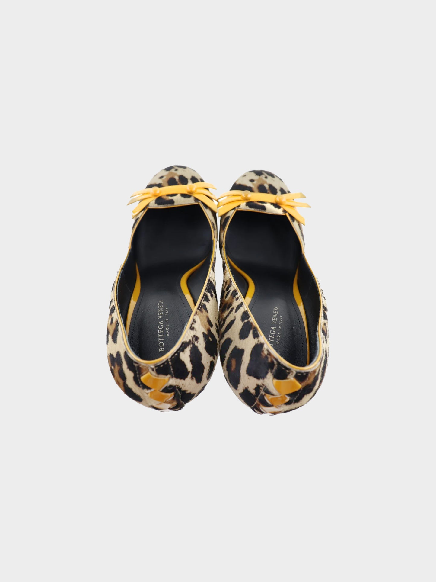 Bottega Veneta 2010s Leopard Print Pony Hair Pumps
