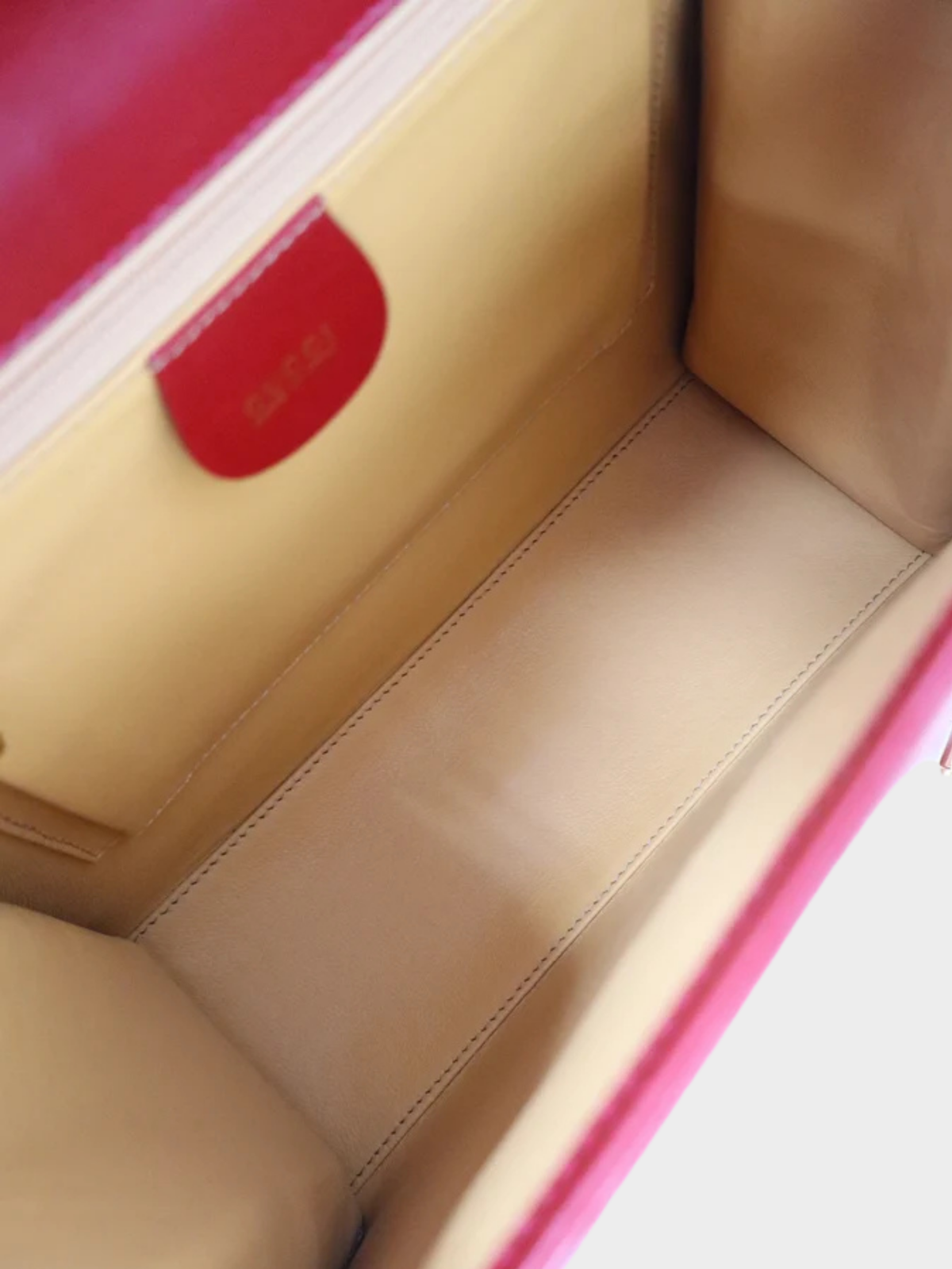 Gucci 2000s Red Leather Lady Lock 2-Way Bag