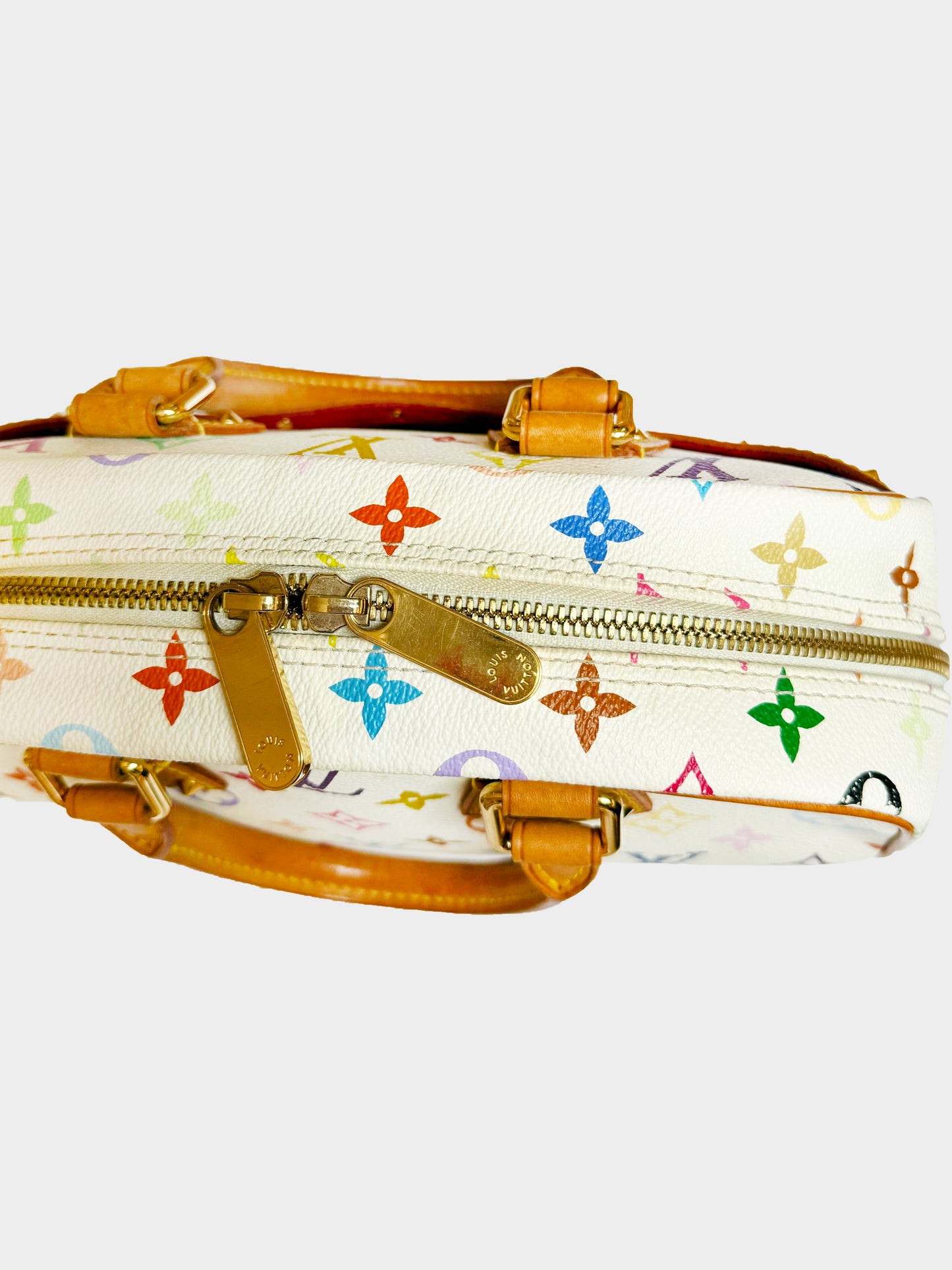 Louis Vuitton 2006 White Murakami Multicolor Monogram Trouville Handbag