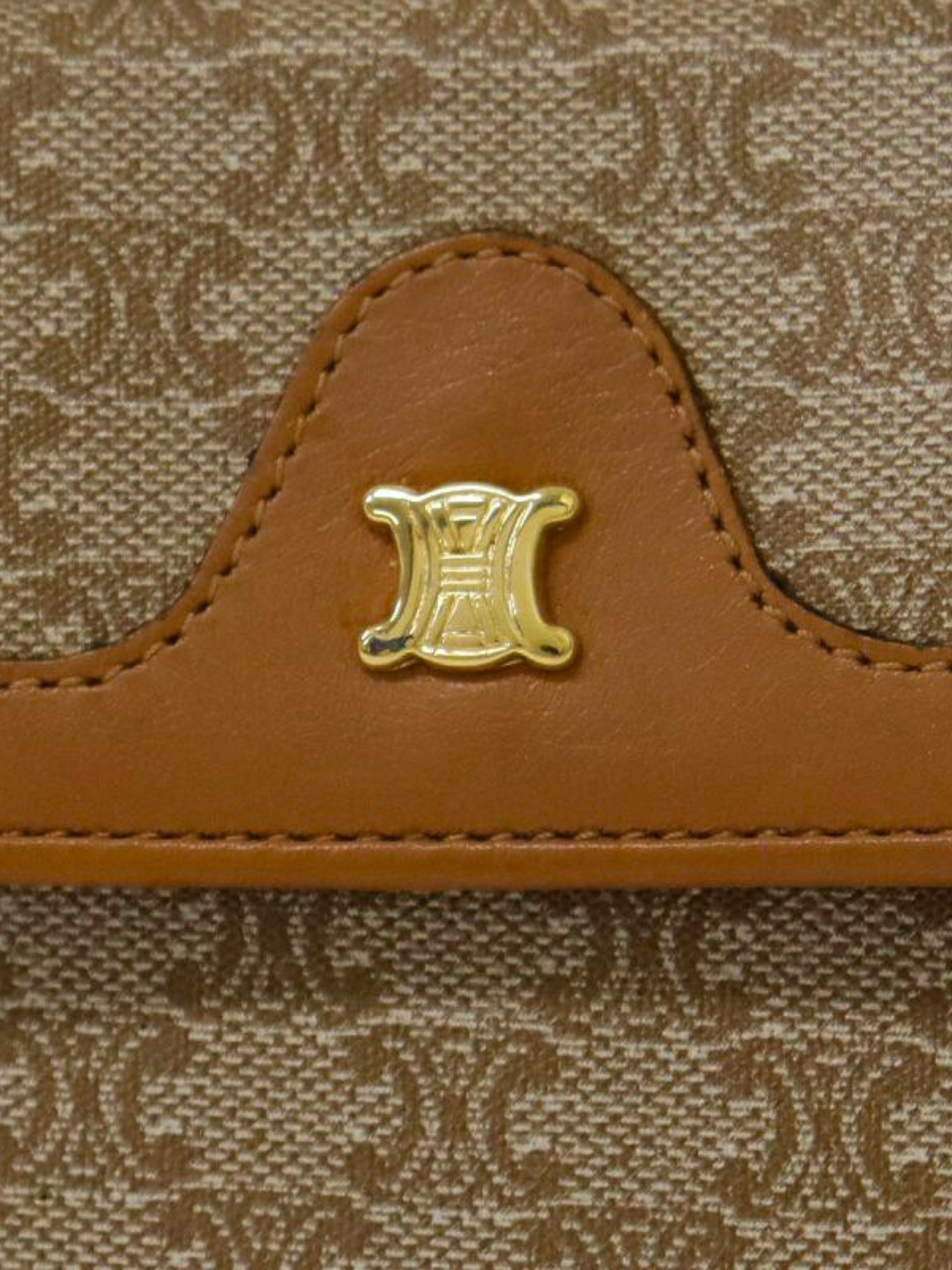 Celine 2000s Beige Macadam Canvas Wallet