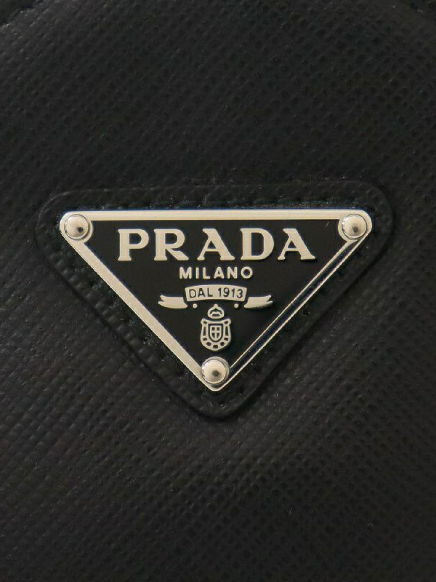 Prada 2000s Black Triangle Logo Saffiano Leather Coin Case