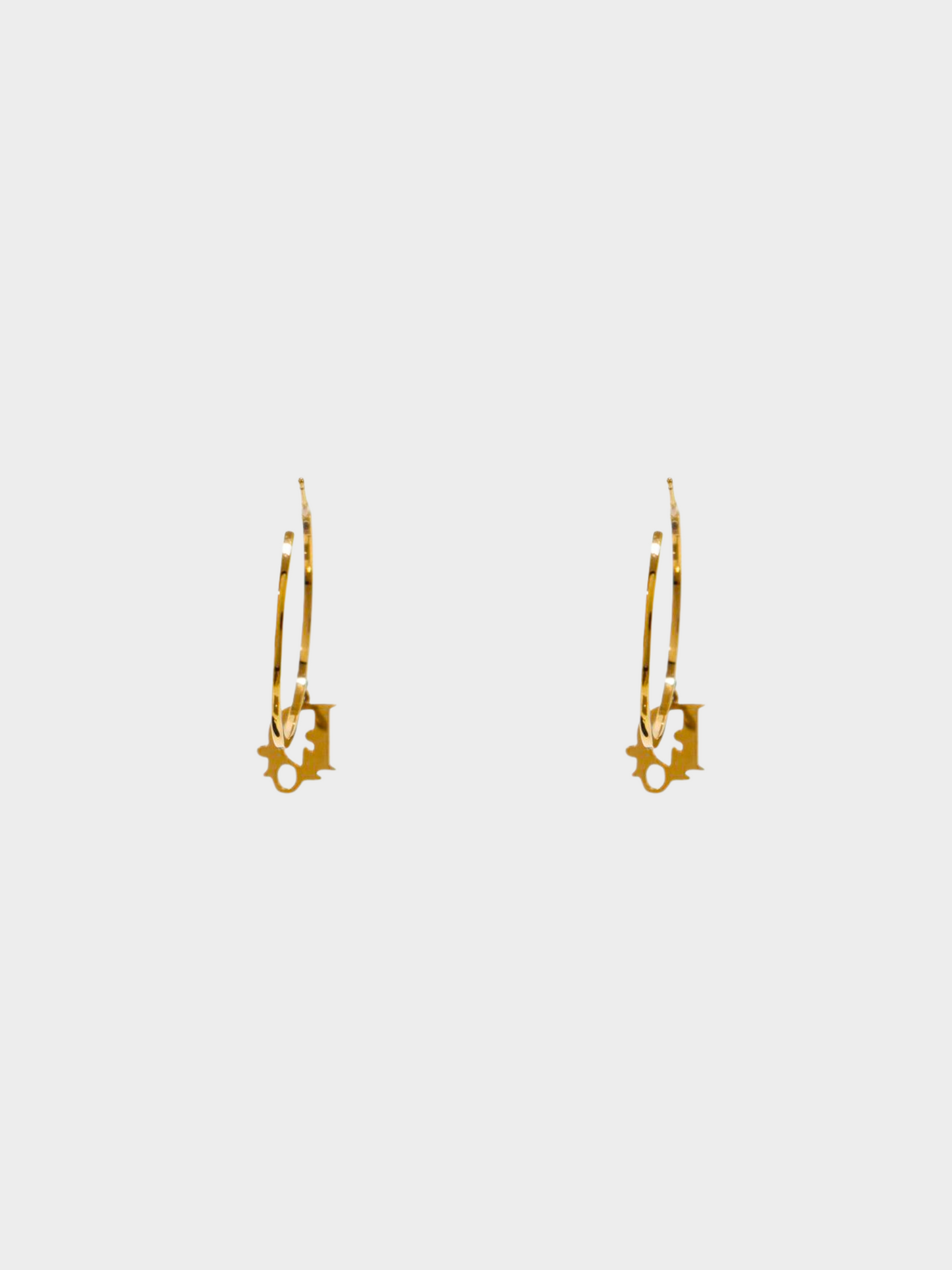 Christian Dior 2010s Gold Dior Rhinestone Logo Hoop Earrings