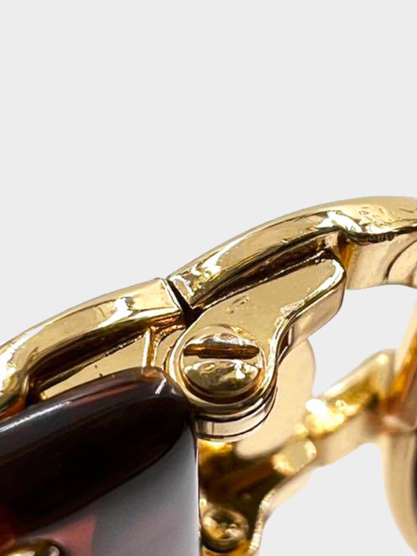 Chanel 2000s Rare Gold and Brown 4081 CC Oval Sunglasses