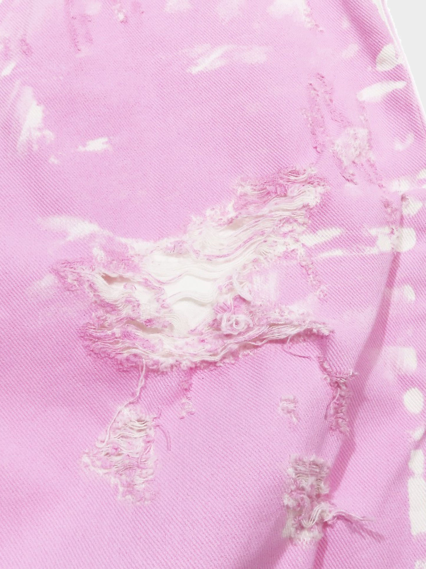Dolce and Gabbana 2010s Pink Dyed Denim Distressed Pants