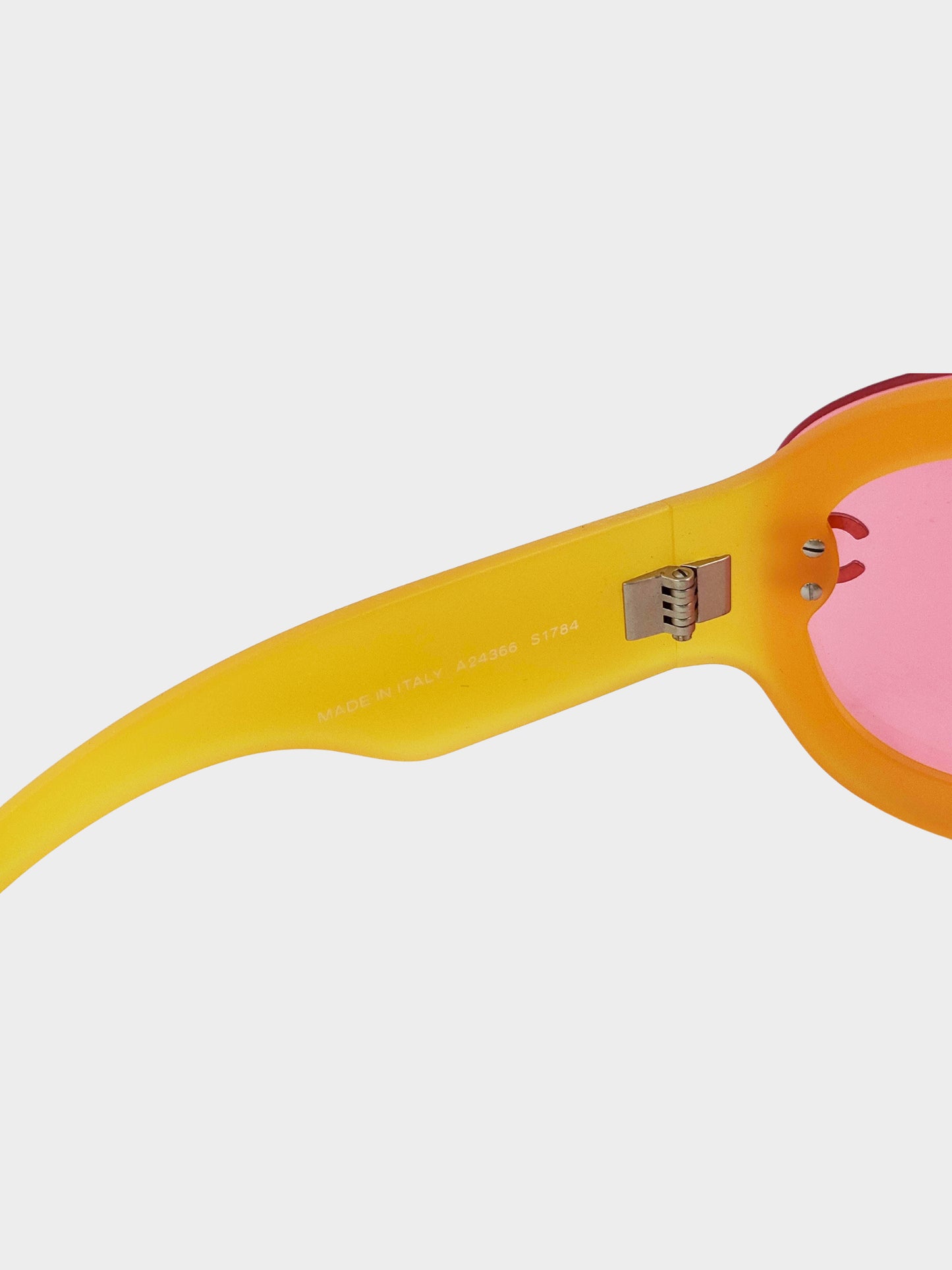 Chanel Early 2000s Pink and Yellow CC Round Sunglasses