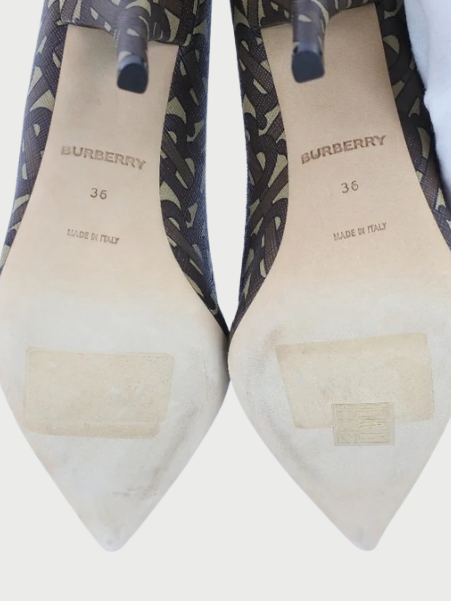 Burberry 2020s Brown Monogram PVC Calfskin Pumps