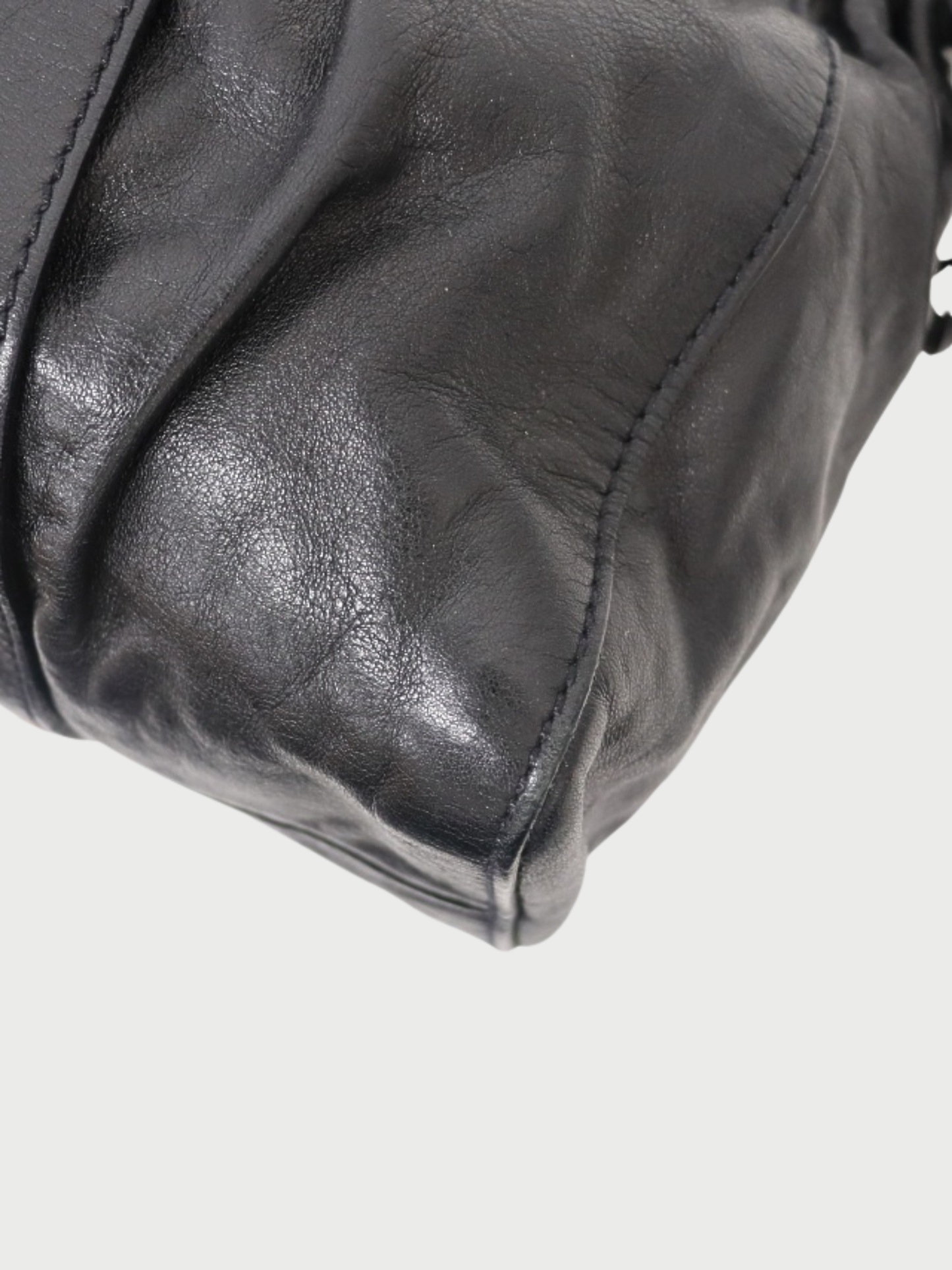 Miu Miu 2010s Black Vitello Lux Leather Logo 2Way Bag