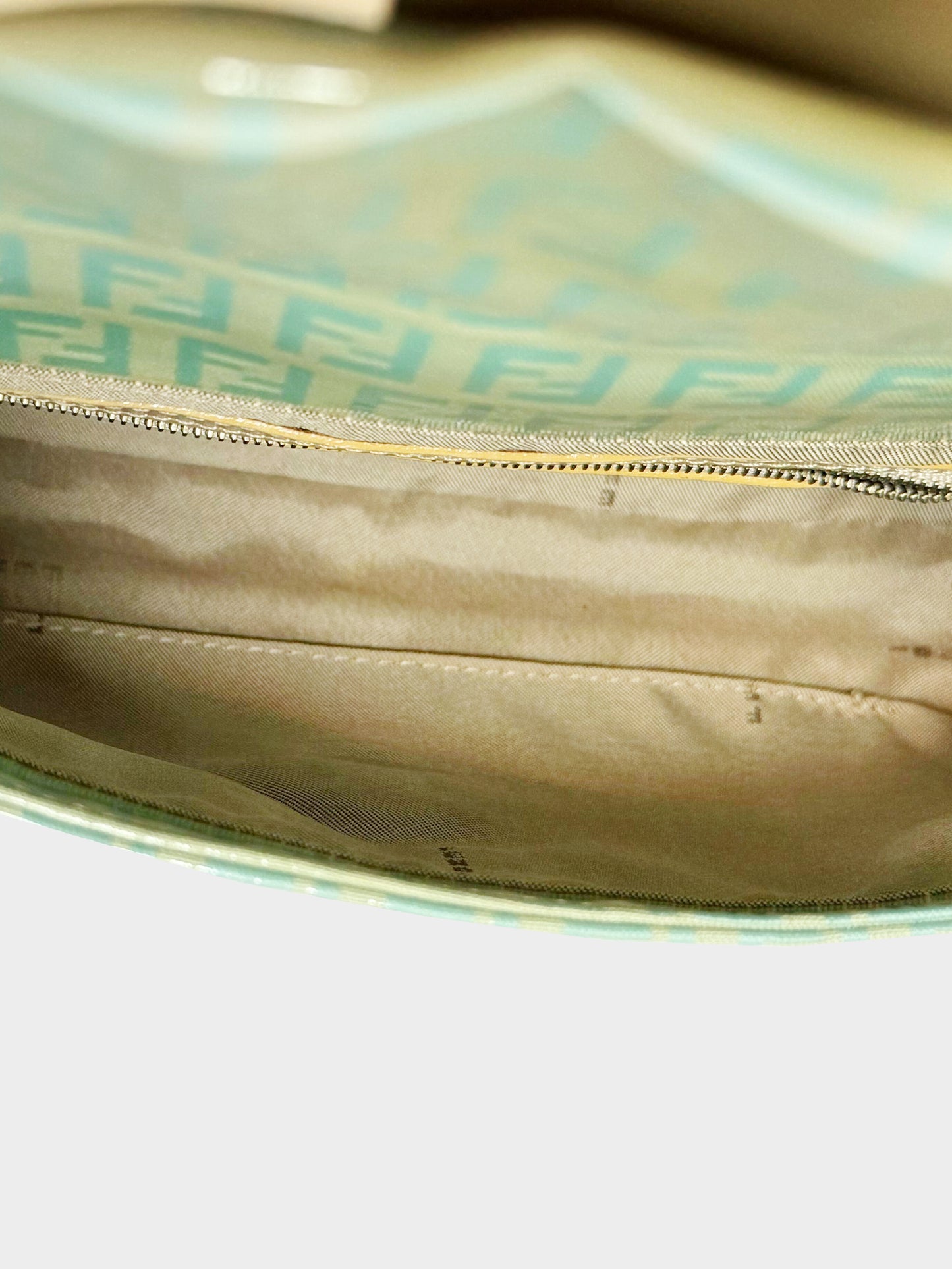 Fendi 2000s Mint Vinyl Zucchino Baguette