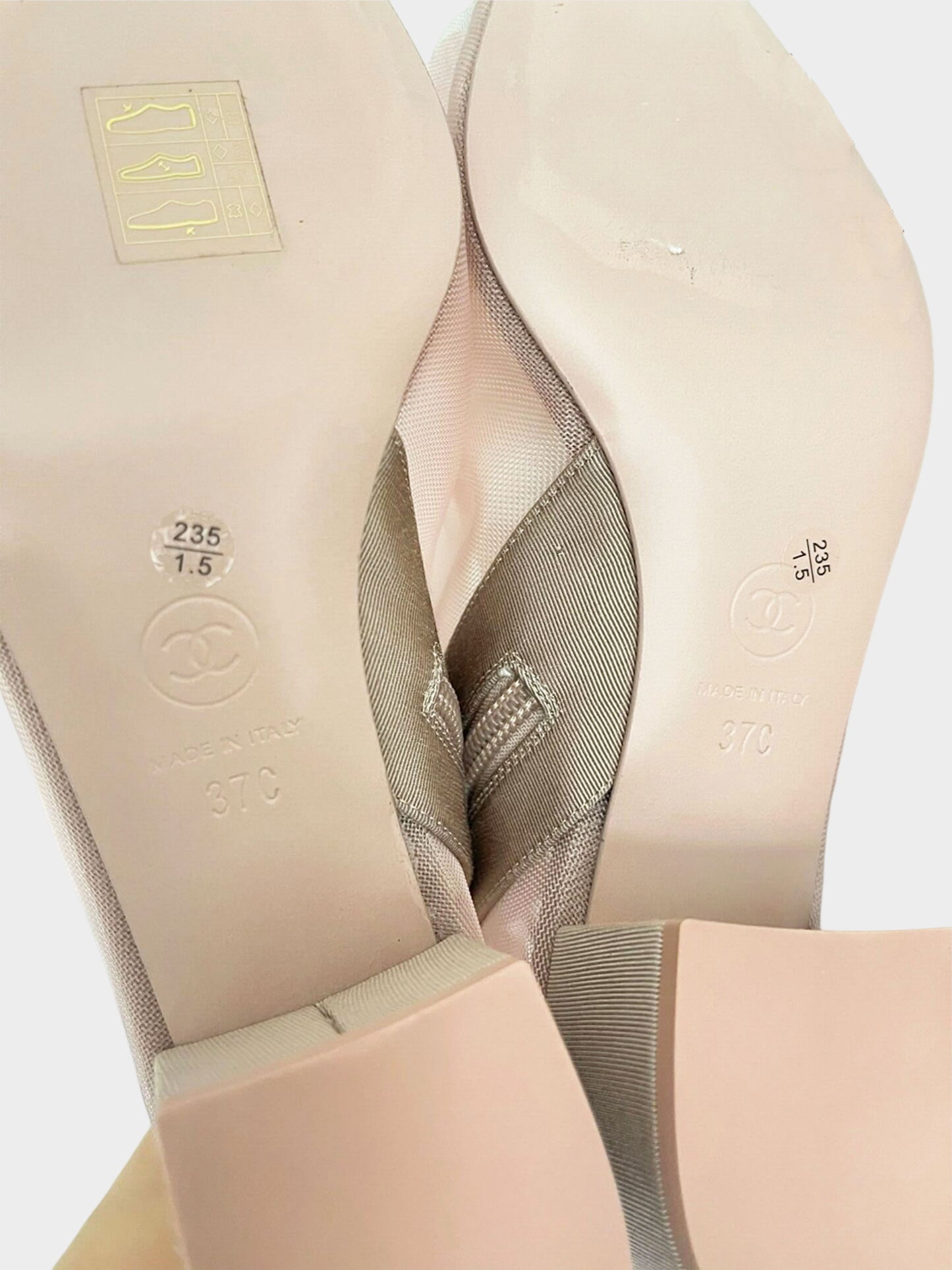 Chanel SS 2019 Pink Mesh and Grosgrain Camellia Short Booties