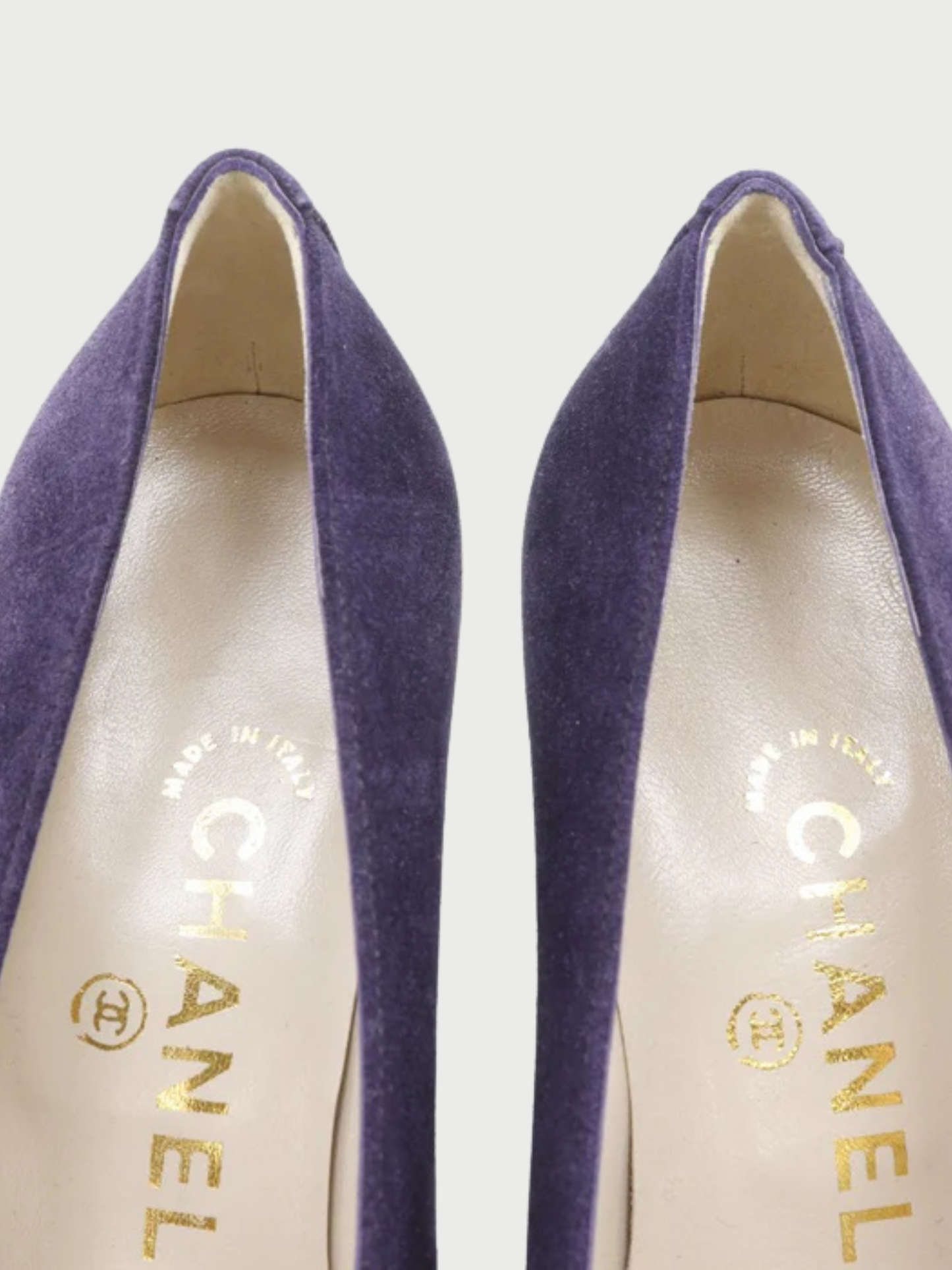 Chanel 1998 Purple Suede COCO Mark Pumps