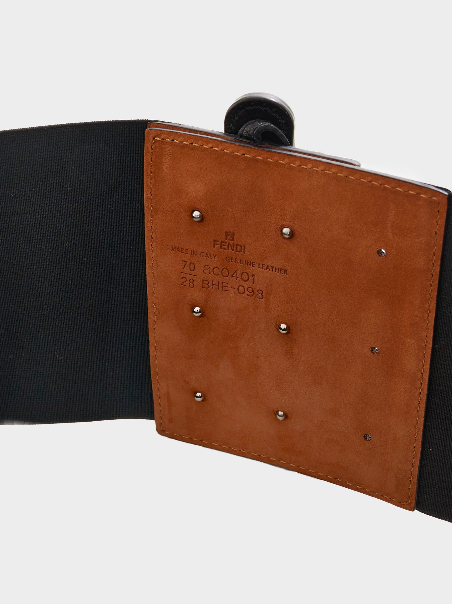 Fendi Early 2000s Black Leather Waistband Corset Belt