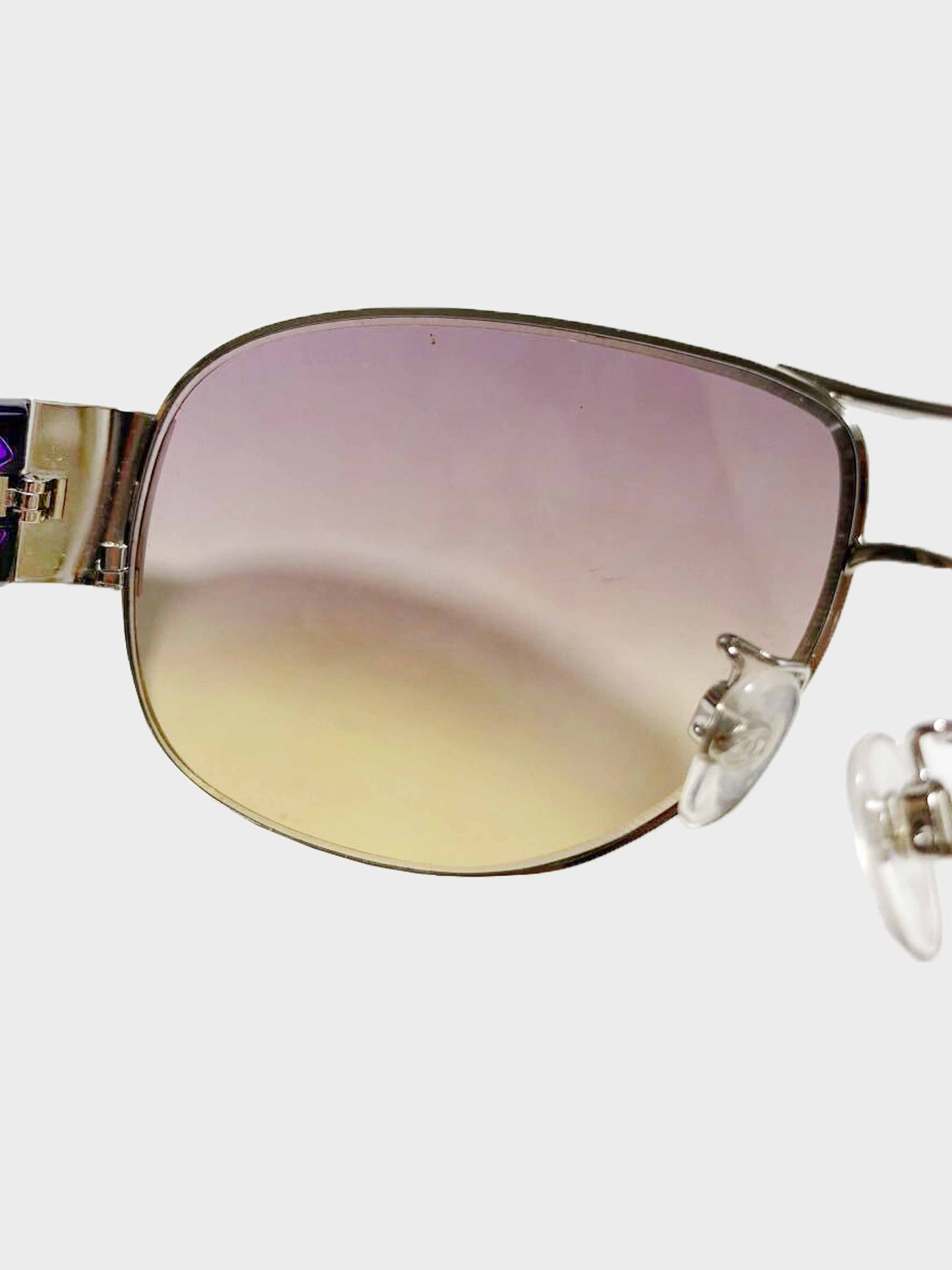 Chanel 2010s Purple CC Aviator Sunglasses