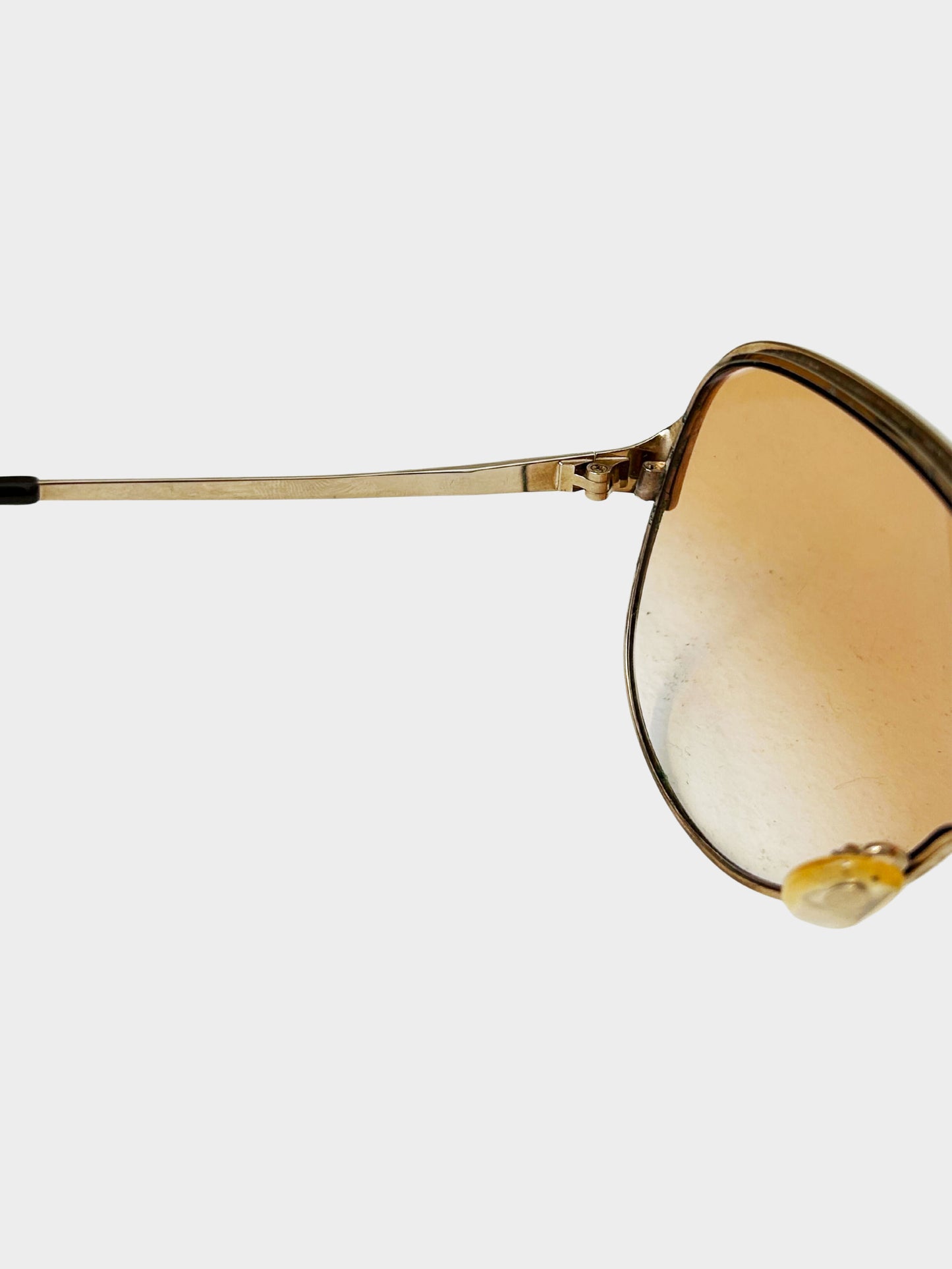Yves Saint Laurent 1990s Brown and Gold Oversized Sunglasses