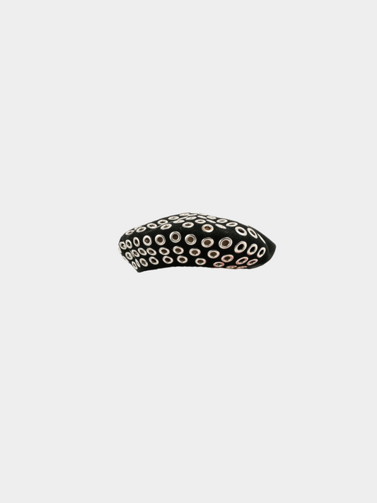 Azzedine Alaia 2000s Black Wool Beret Hat