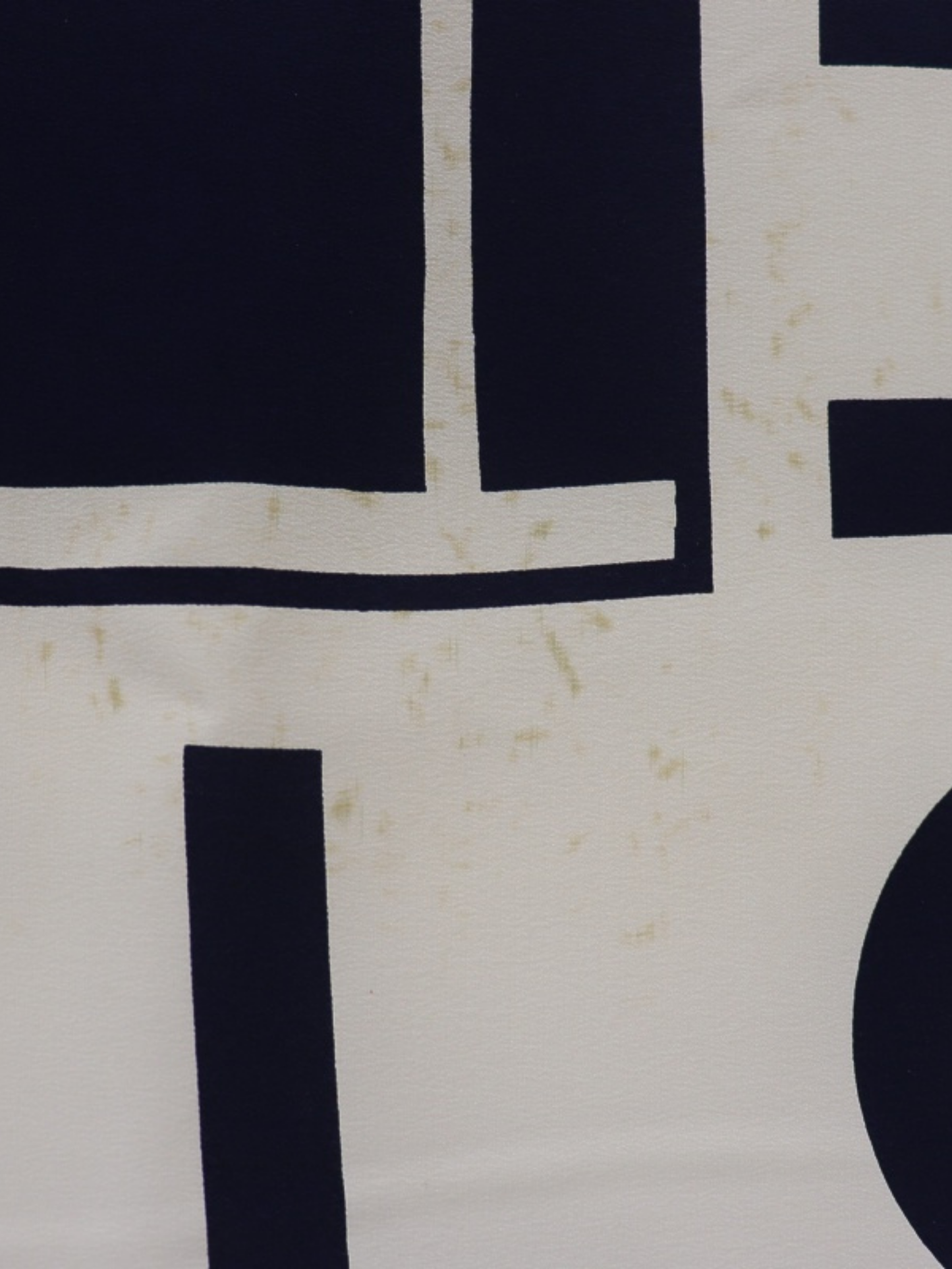 Chanel 1990s Ivory Navy Silk Logo Scarf