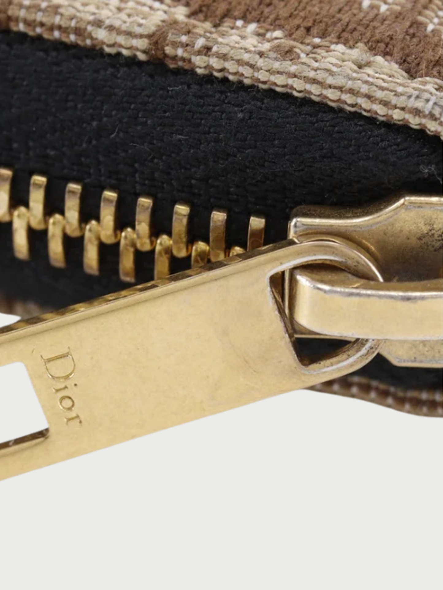 Christian Dior 2020s Brown Oblique Canvas Zip Around Long Wallet