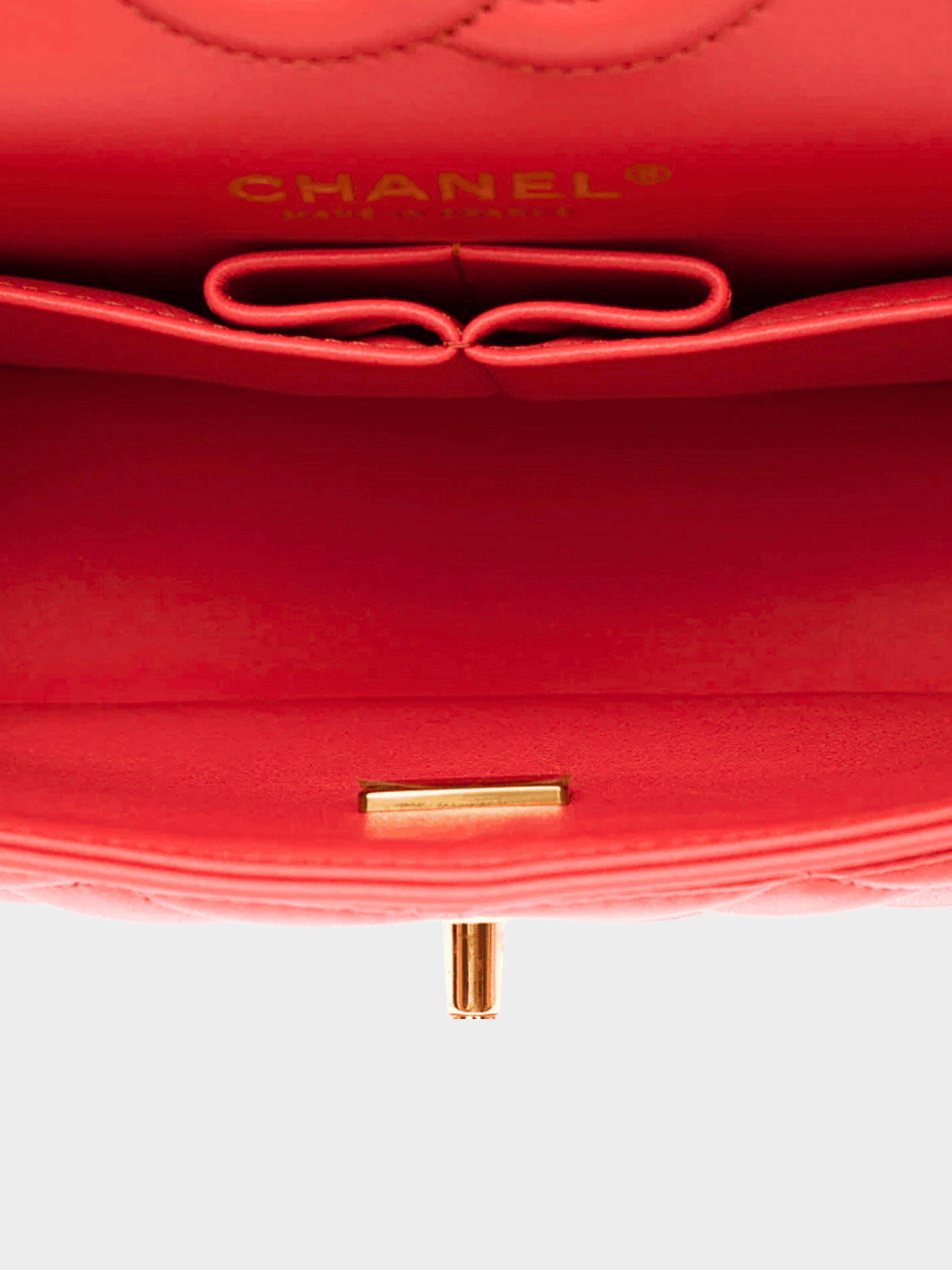 Chanel 2021 Coral Pink Caviar Quilted Flap Bag