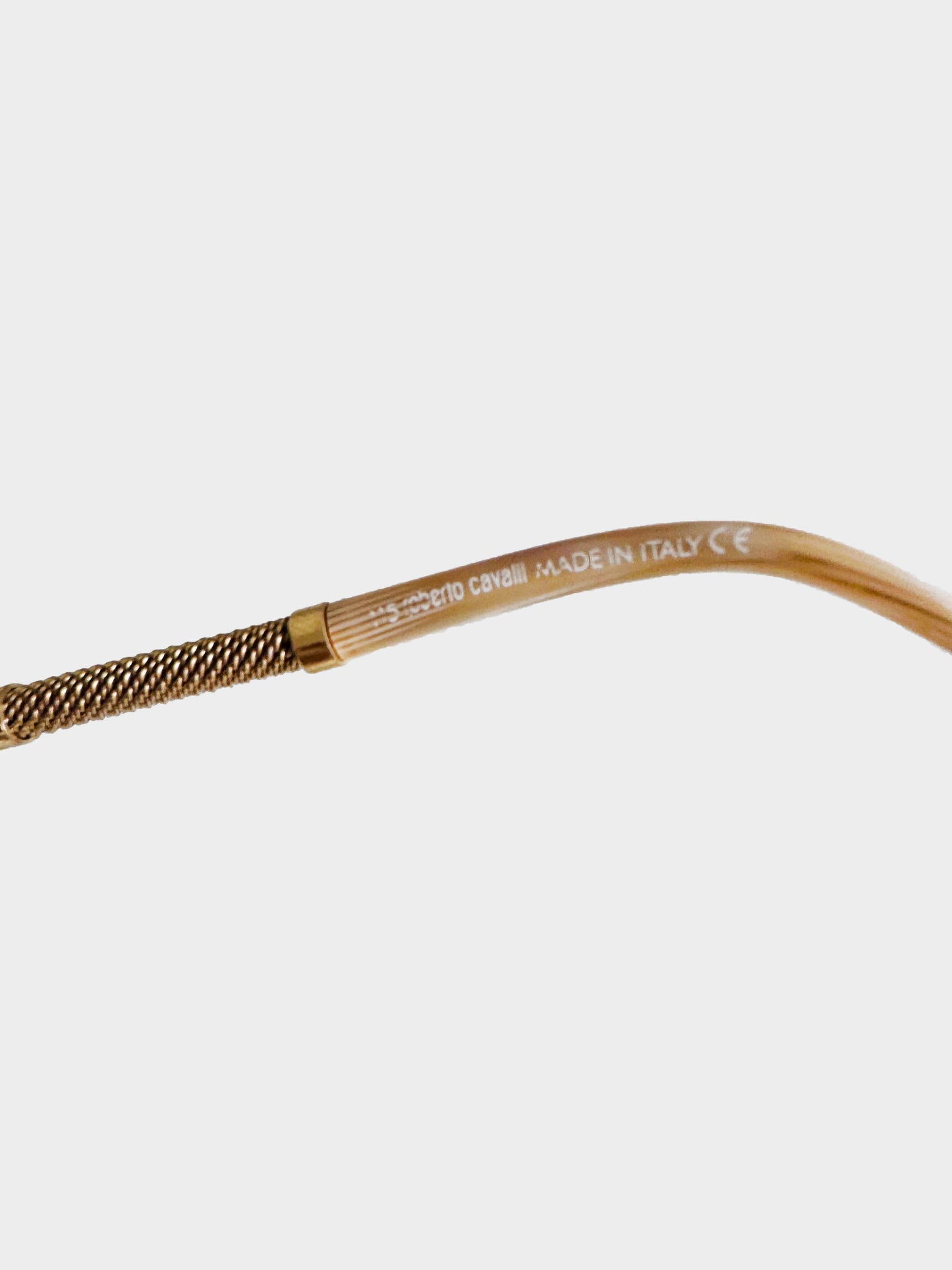 Roberto Cavalli 2000s Beige and Brown RC303 ADMETA Shield Sunglasses