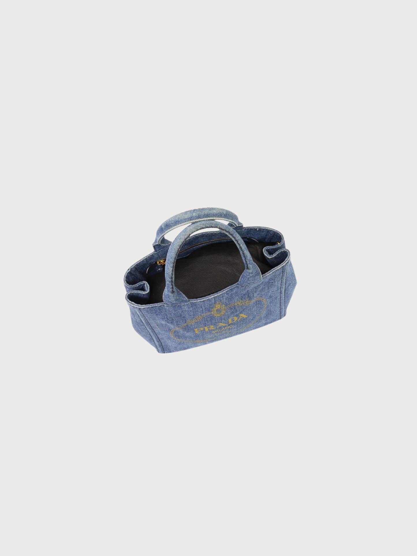 Prada 2000s Blue Denim Canapa Tote Bag