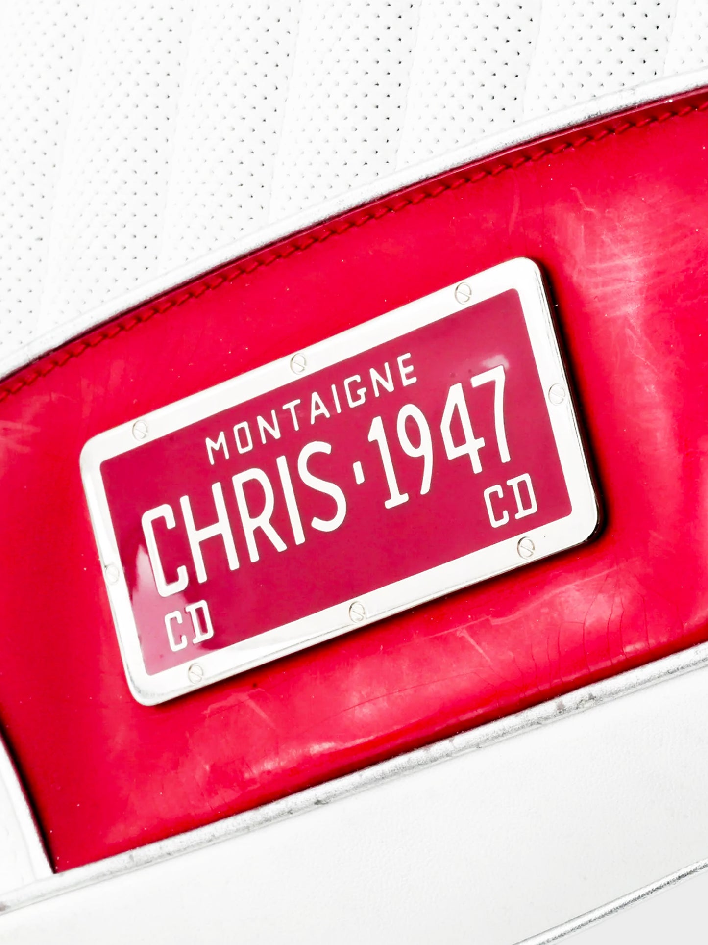Christian Dior SS 2001 Runway White and Red Double Saddle Cadillac 1947