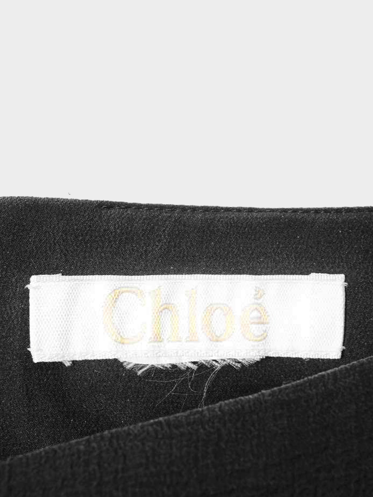Chloe 2000s Black Silk Chiffon Ruffle Tiered Long Skirt