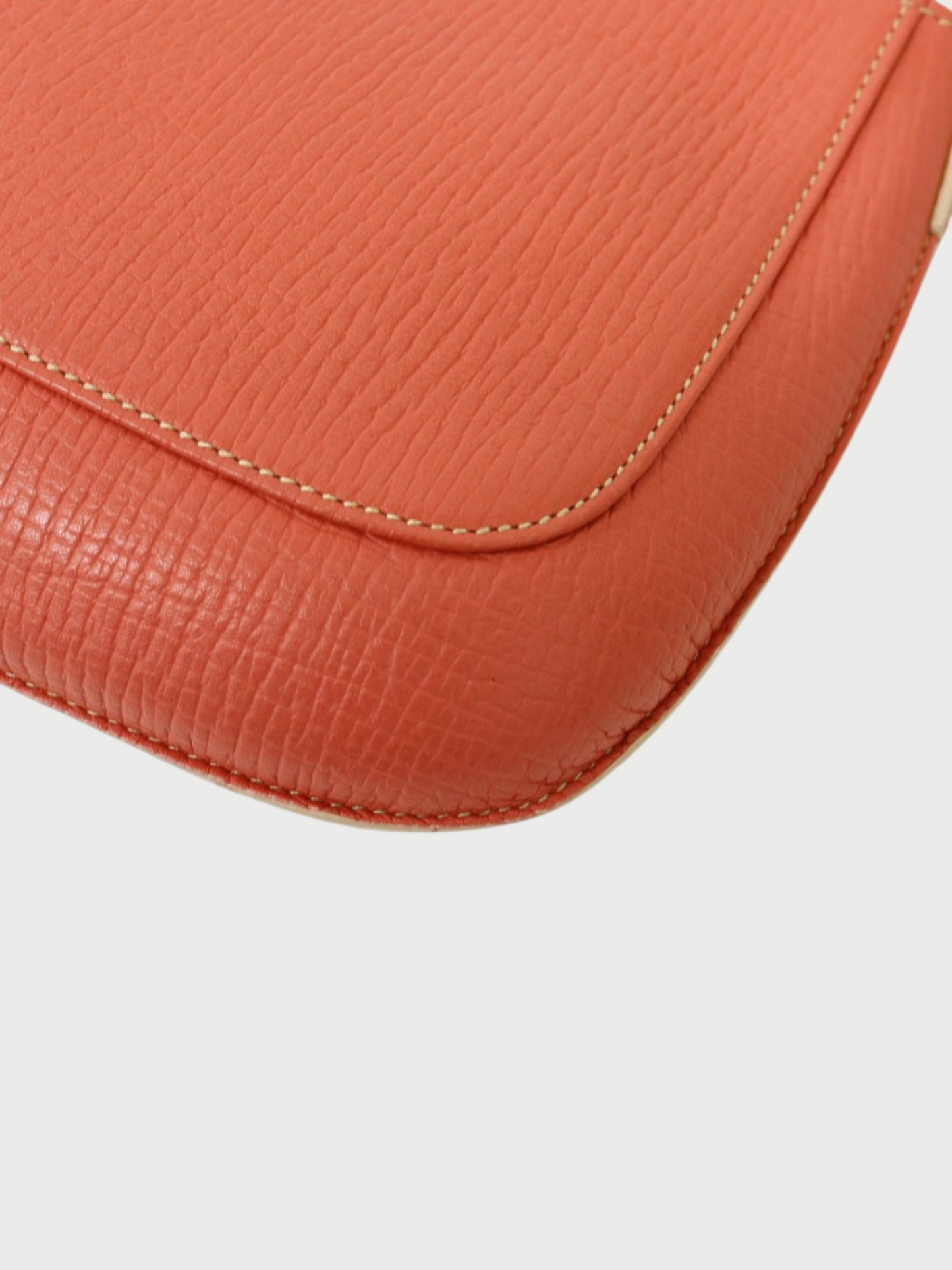 Loewe 2000s Pink Leather Logo Embossed One-Shoulder Bag