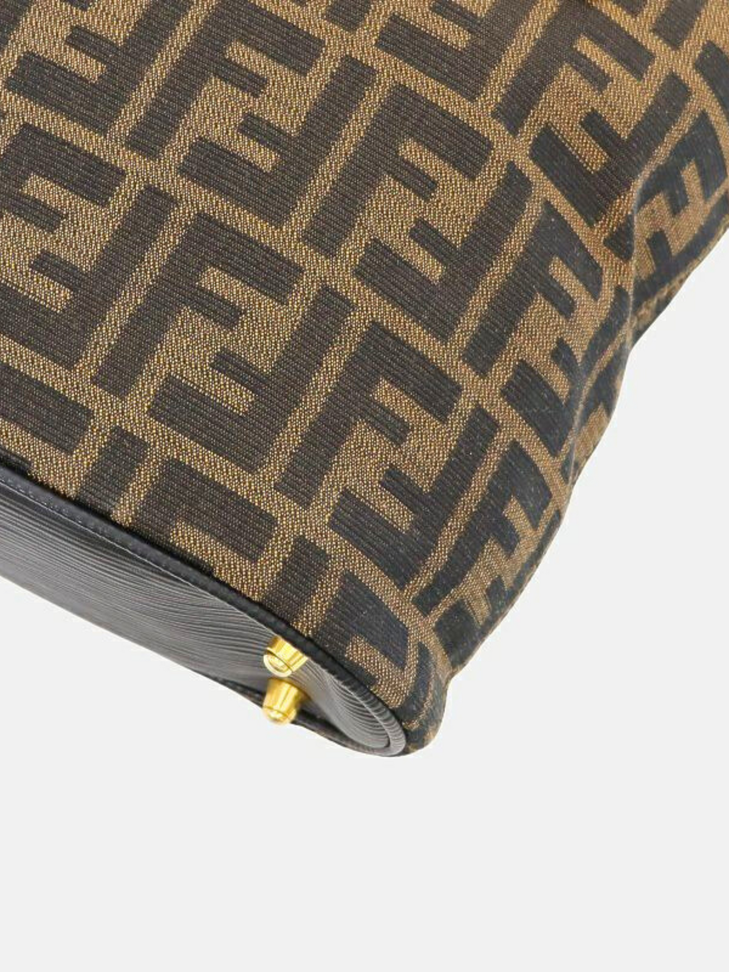 Fendi 1990s Brown Zucca Canvas and Leather 2-Way Bag