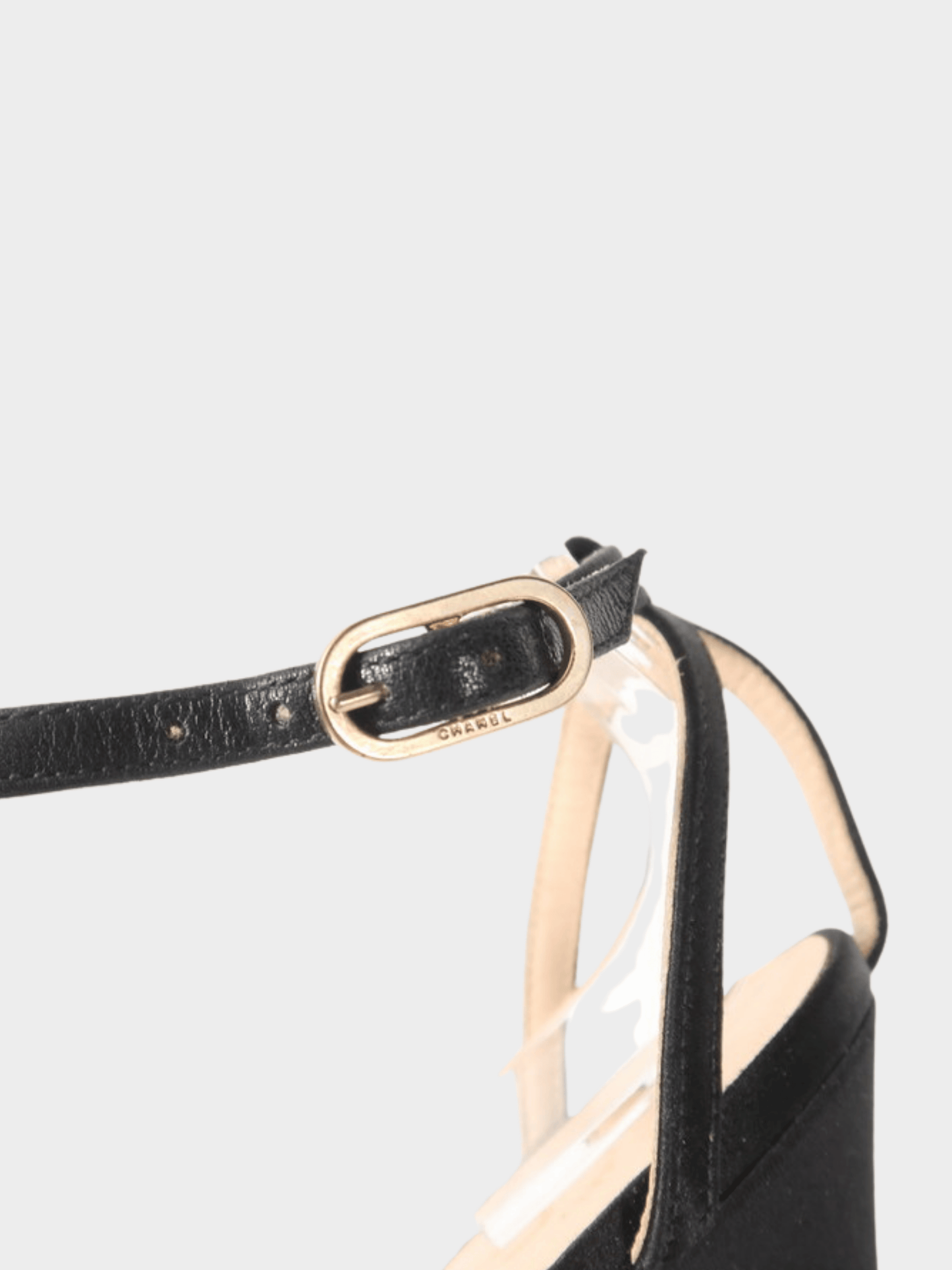 Chanel 2000s Black Leather Strappy Bow Sandals