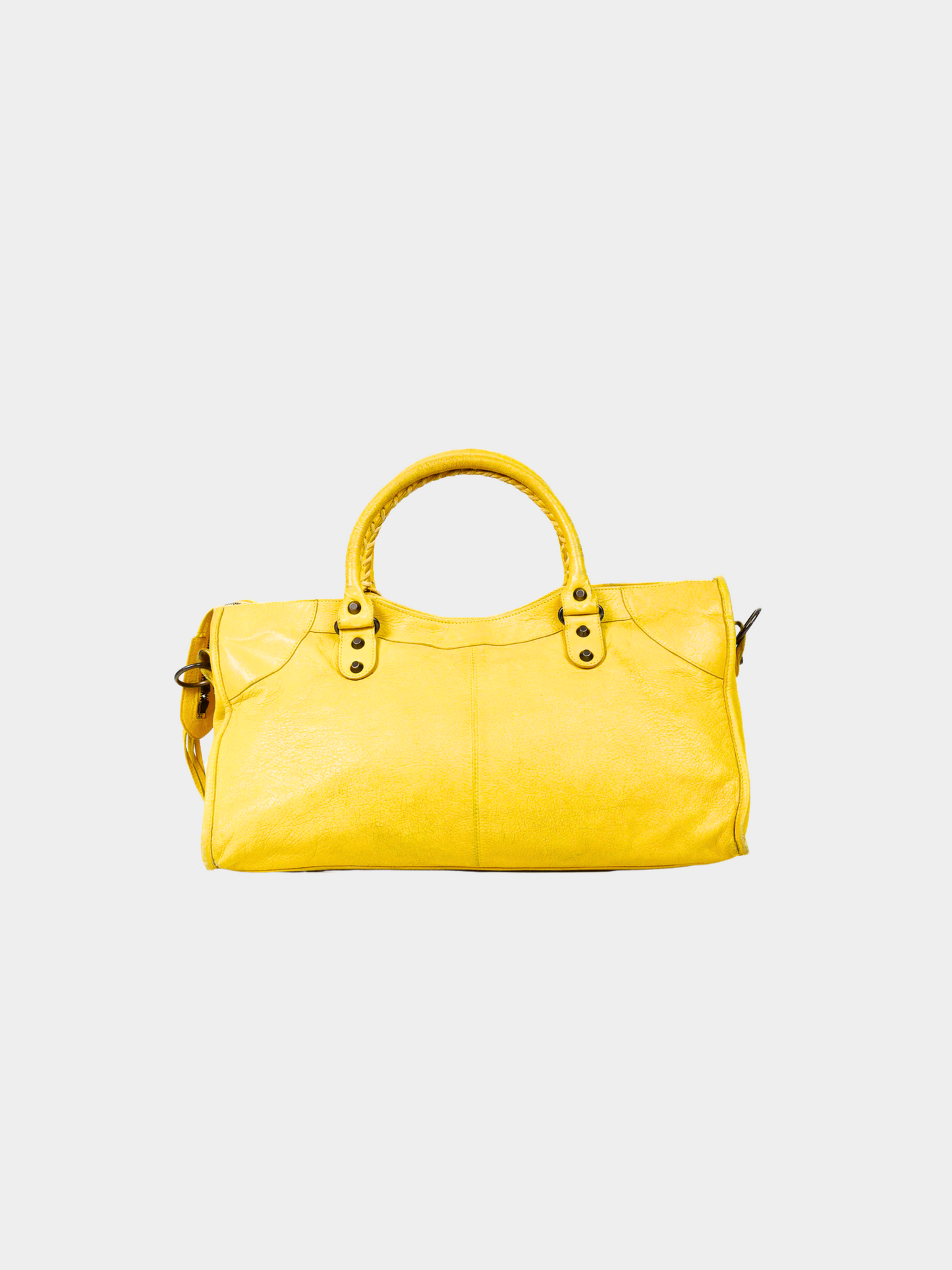 Balenciaga 2011 Yellow Part Time Mimosa Leather Tassel Shoulder Bag