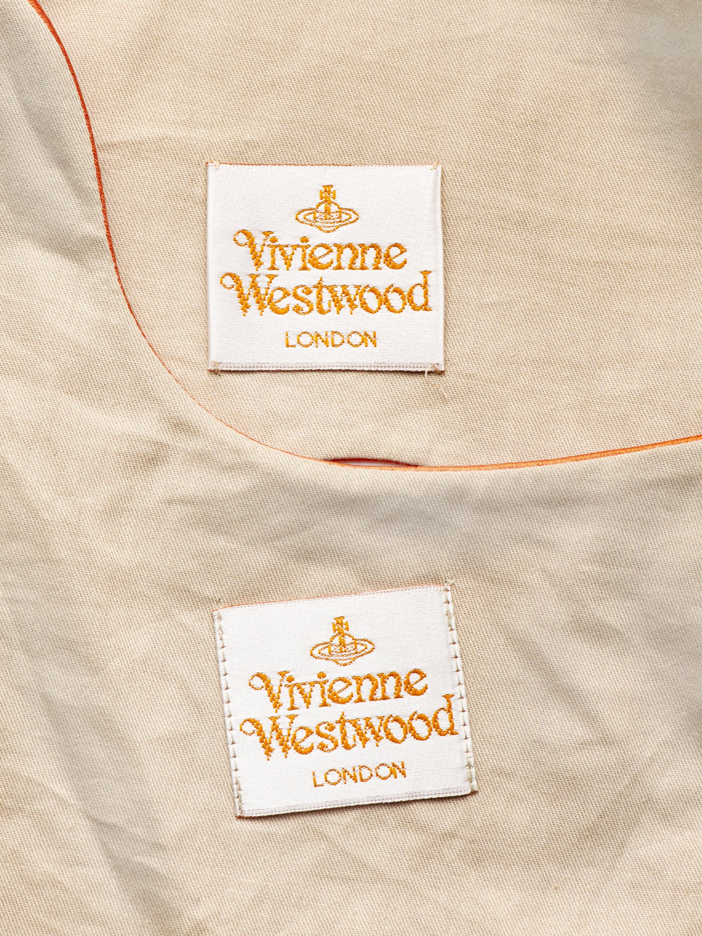 Vivienne Westwood FW 2007-2008 Orange Satin 'Flintstone' Dress and Cape