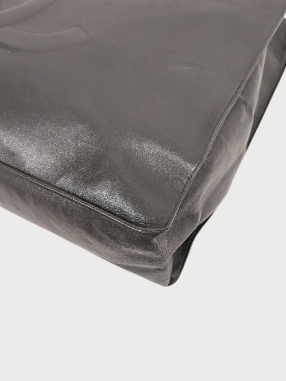 Chanel 1995–1996 Black Leather Jumbo Coco Chain Tote Bag