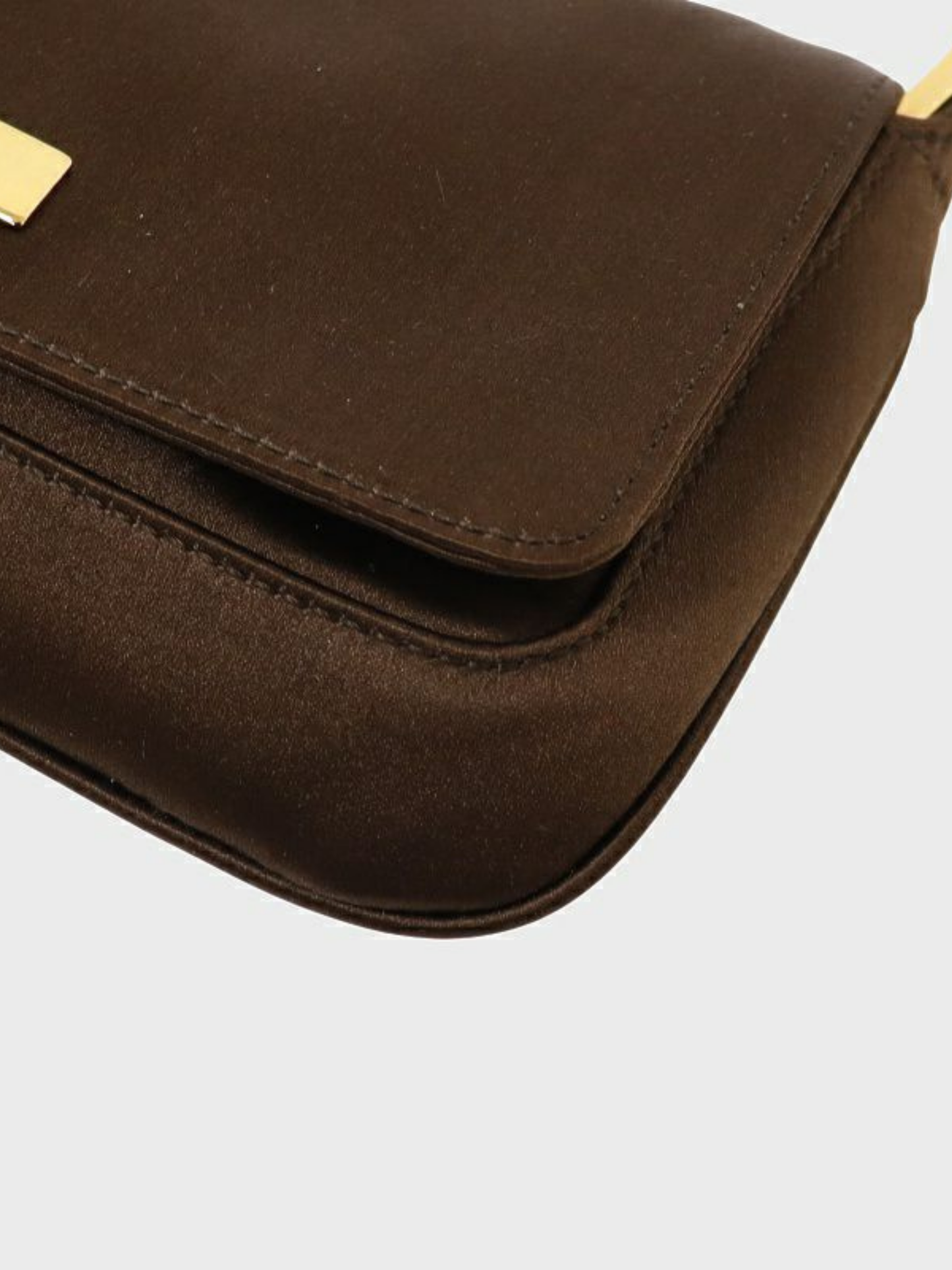 Gucci 2000s Brown Satin Chain One-Shoulder Bag