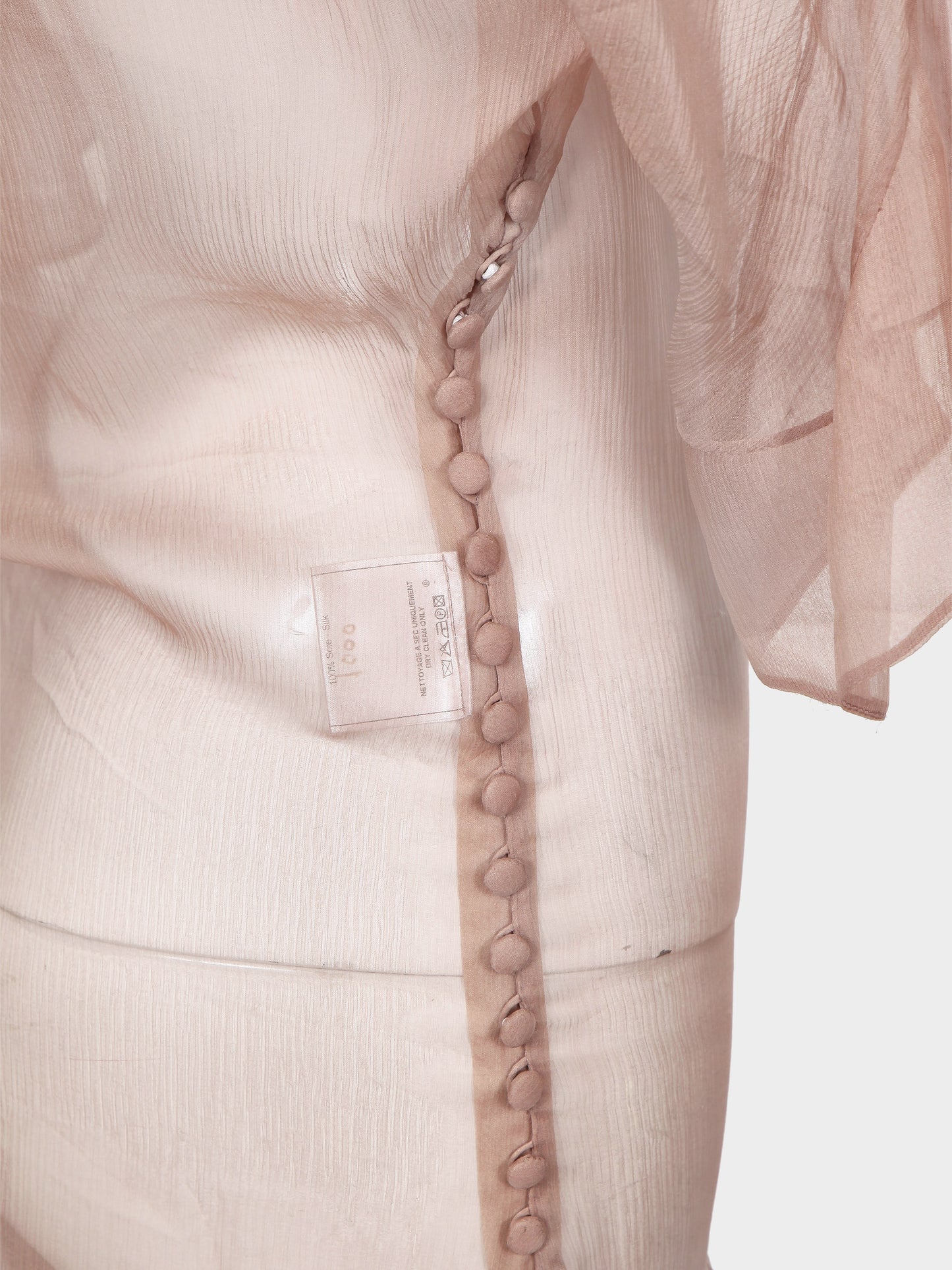 John Galliano FW 2008-2009 Beige 'Pleasuredome' Sheer Chiffon Dress